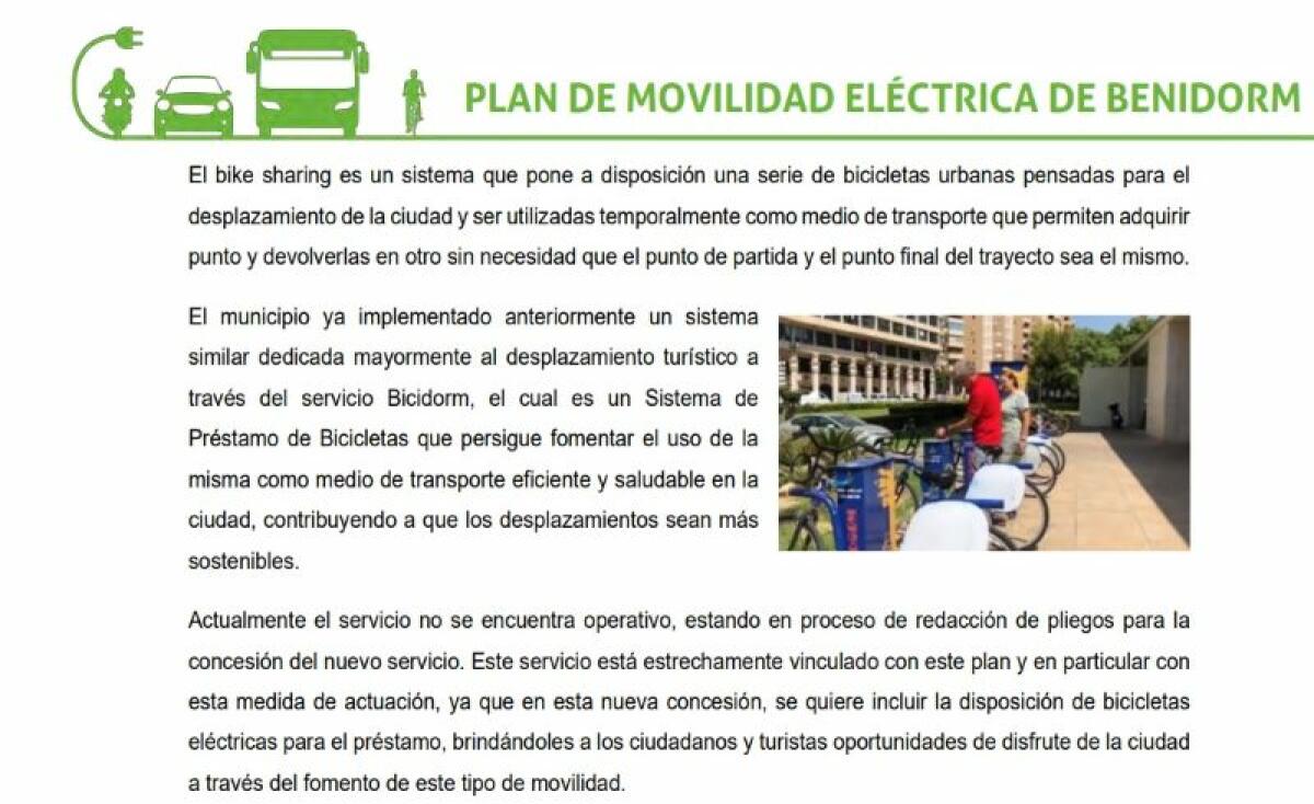 Ciudadanos reclama poner en marcha cuanto antes el servicio público de alquiler de bicicletas eléctricas de Benidorm