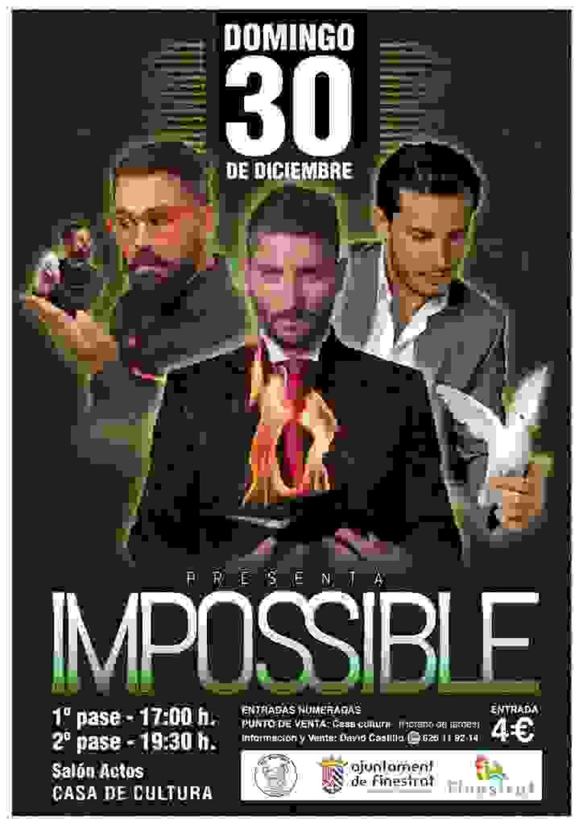 La Concejal&iacute;a de Juventud de Finestrat organiza el espect&aacute;culo de magia &ldquo;Impossible&rdquo; para el domingo 30 de diciembre