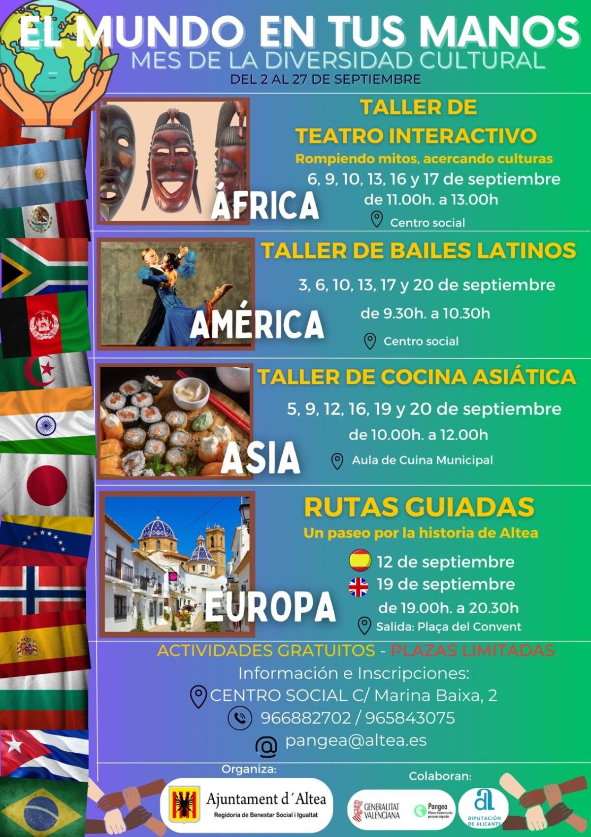 Bienestar Social y Oficina PANGEA presentan “El Mundo en tus Manos” para conmemorar el Mes de la Diversidad Cultural