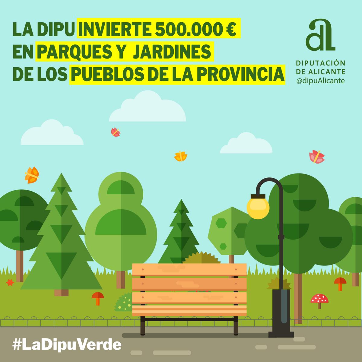 La Diputaci&oacute;n de Alicante invertir&aacute; 500.000 euros en la adecuaci&oacute;n y mejora de zonas verdes de 16 municipios de la provincia