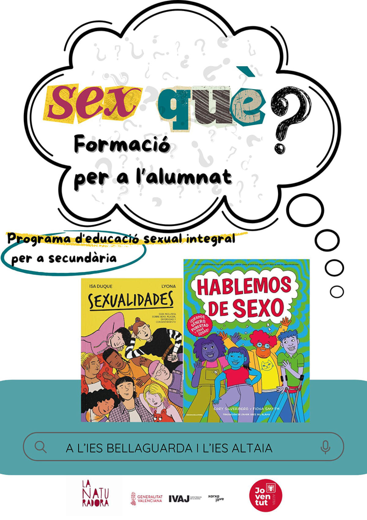 Juventud y La Naturadora ofrecen un programa de educación sexual al alumnado de secundaria de los IES Altaia y Bellaguarda