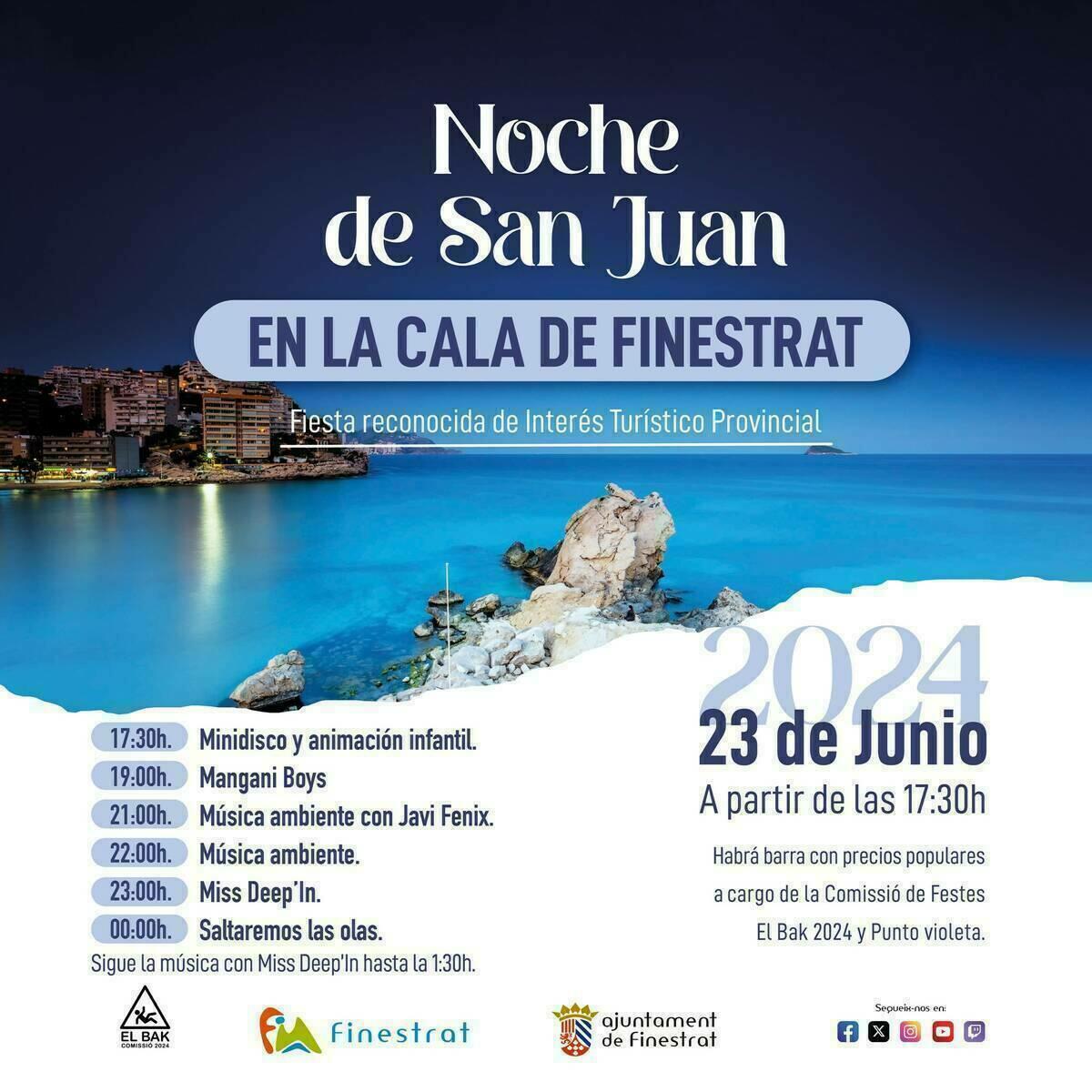 TODO PREPARADO PARA CELEBRAR ESTE DOMINGO EN LA CALA DE FINESTRAT LA “NIT DE SANT JOAN”, FIESTA DE INTERÉS TURÍSTICO PROVINCIAL