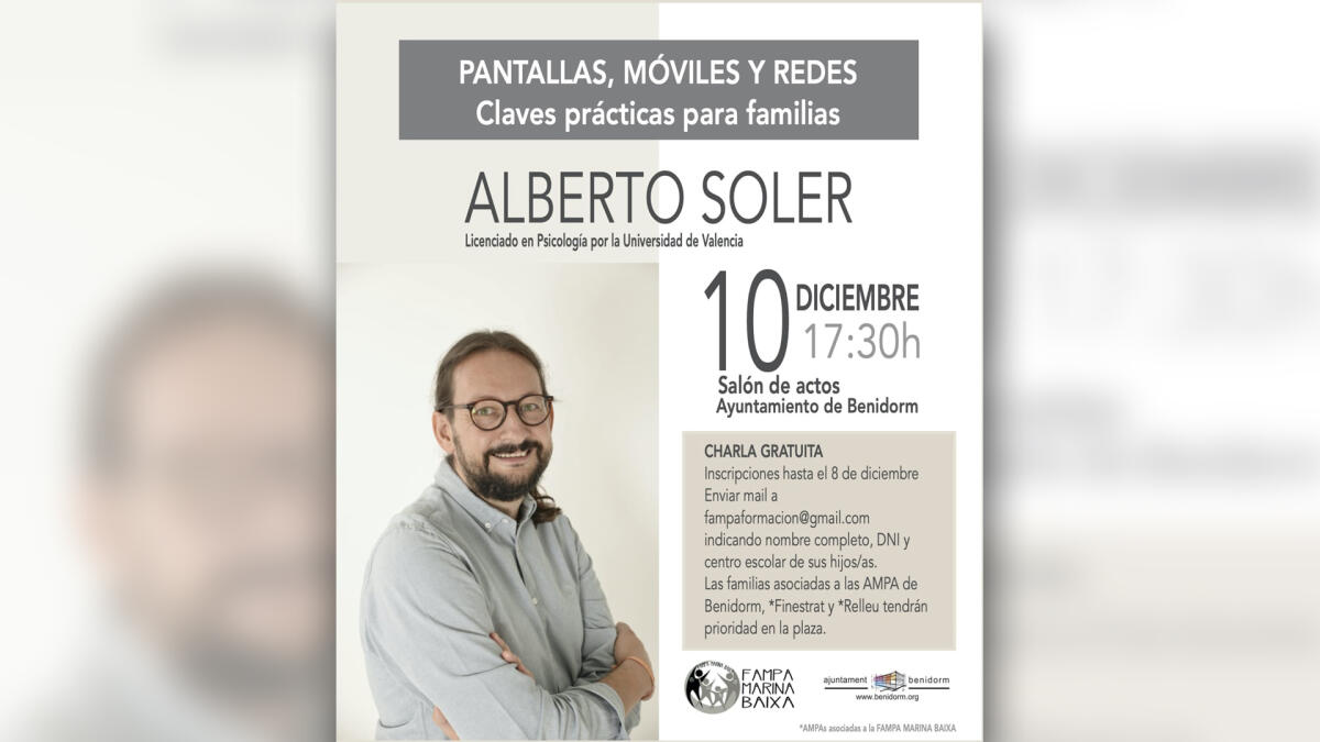 La FAMPA Marina Baixa organiza una formaci&oacute;n  gratuita para familias sobre pantallas, m&oacute;viles y redes sociales