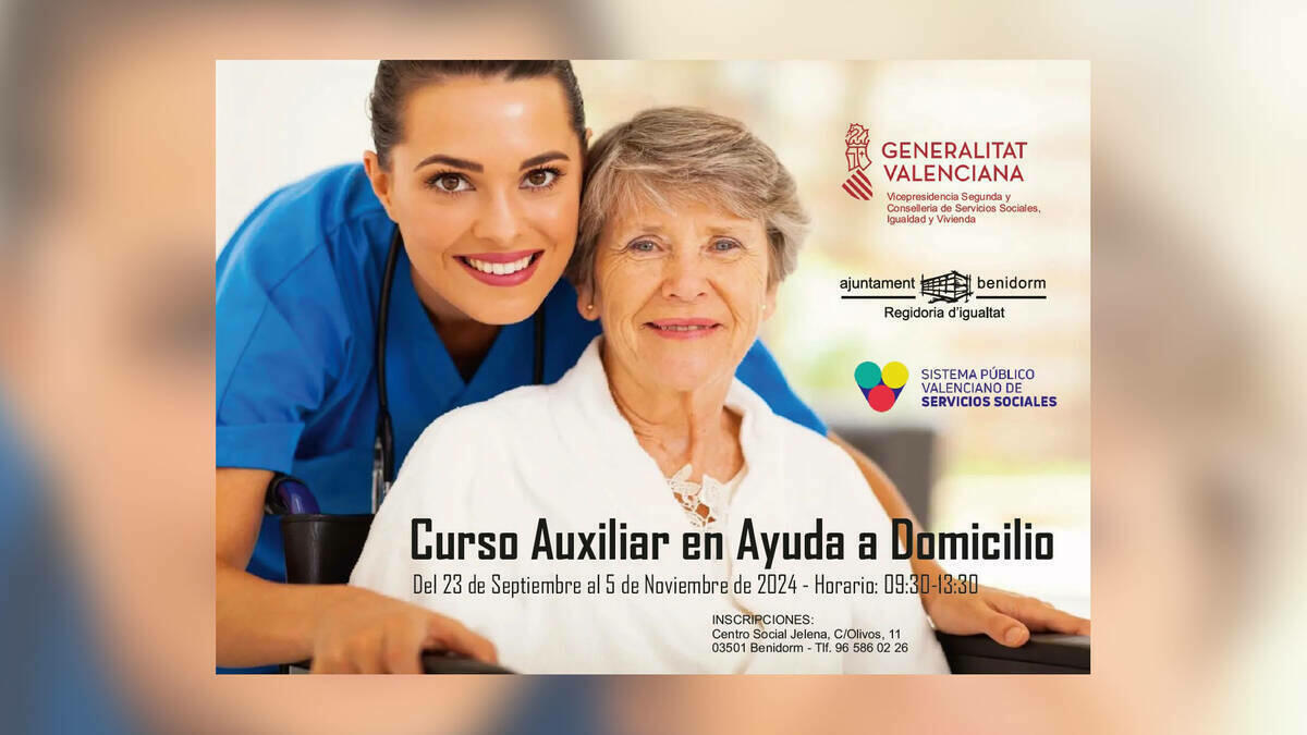 Benidorm lanza un curso de inserción laboral para mujeres centrado en la ayuda a domicilio