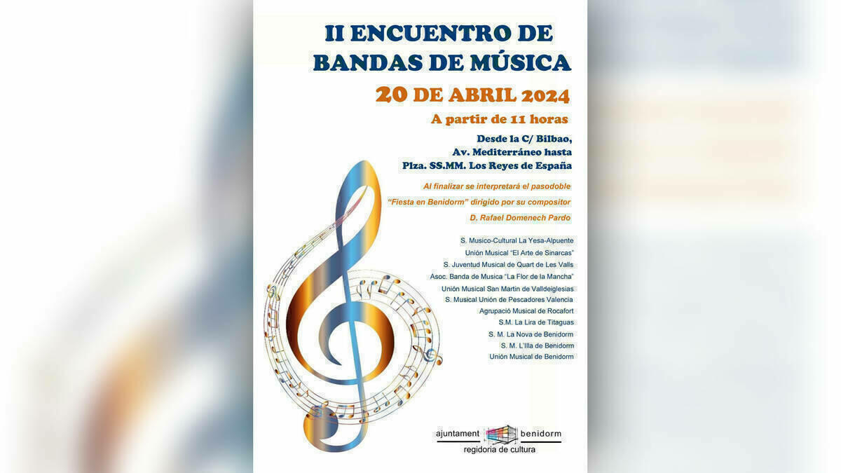 Benidorm acoge el sábado el II Encuentro de Bandas de Música 