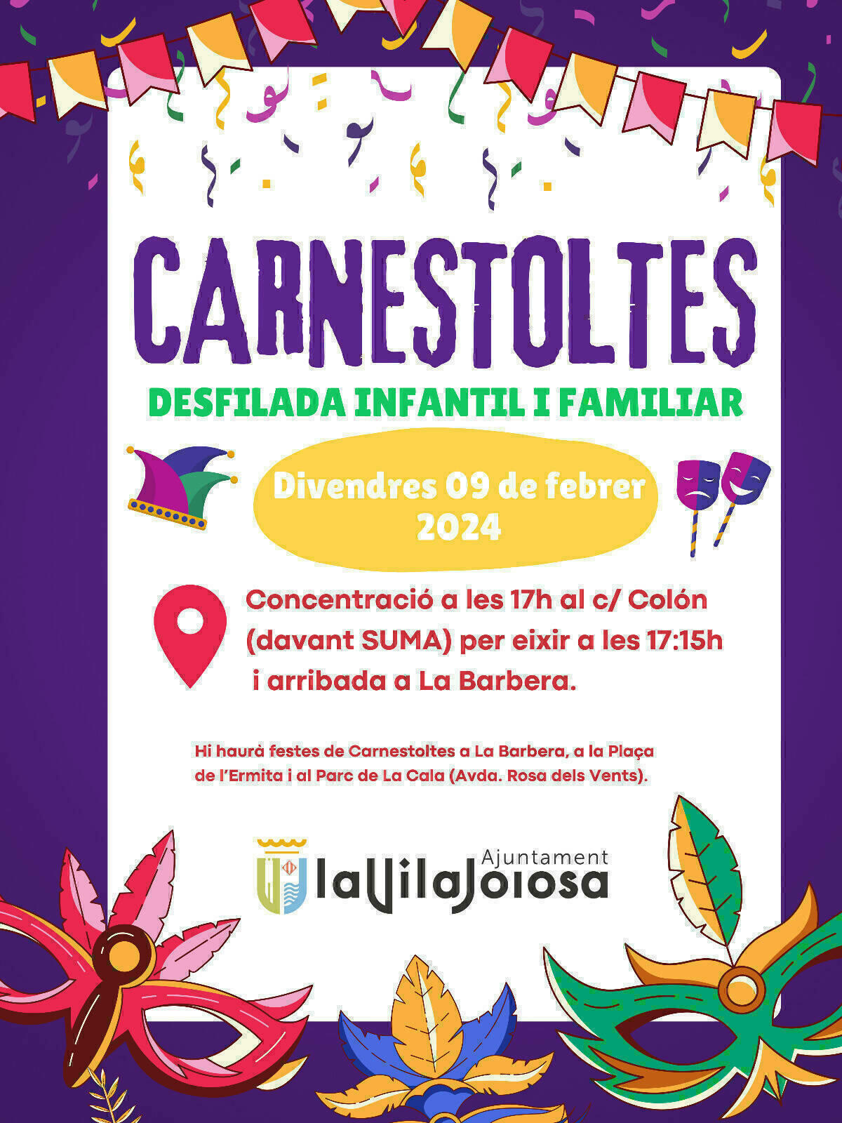 Villajoyosa celebrará el Carnaval con un desfile y una gran fiesta de disfraces en el parque de la Barbera el próximo 10 de febrero