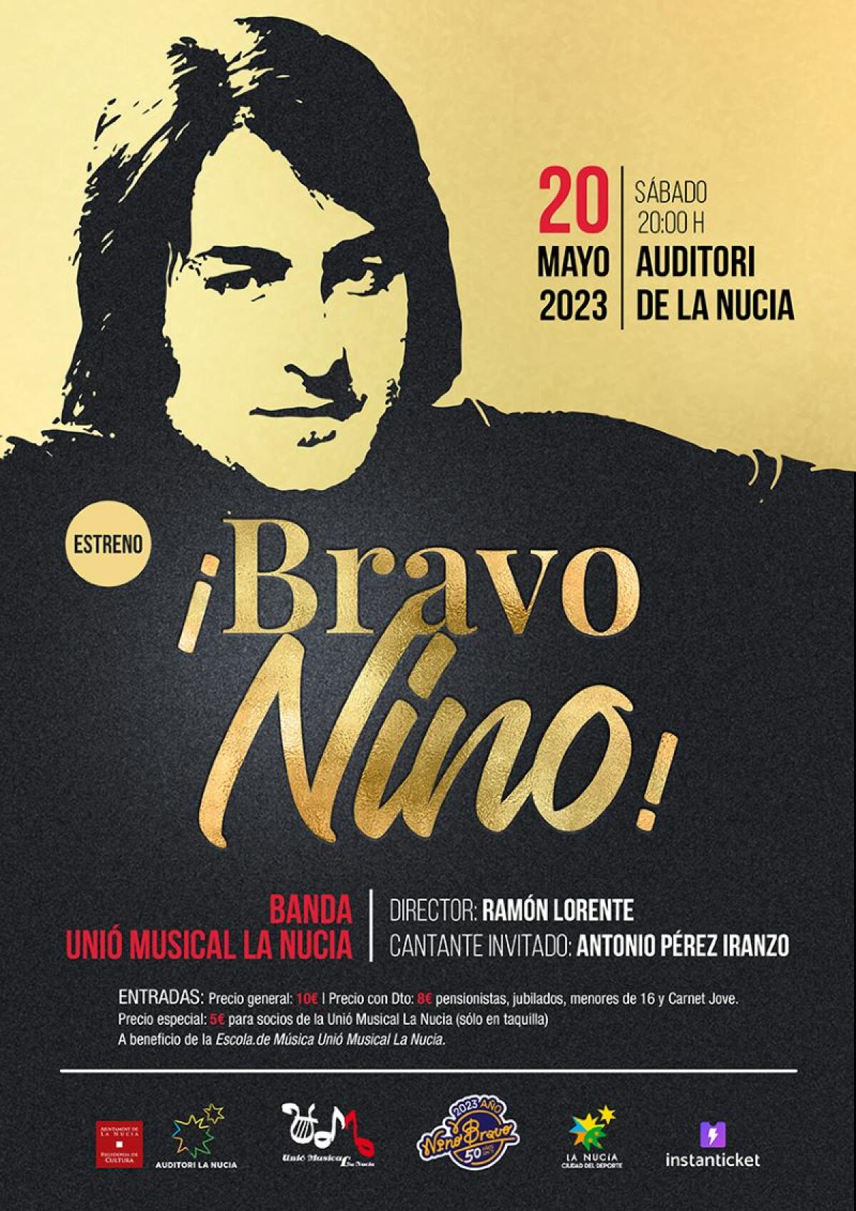 Concierto homenaje de la Unió Musical La Nucía a Nino Bravo este sábado