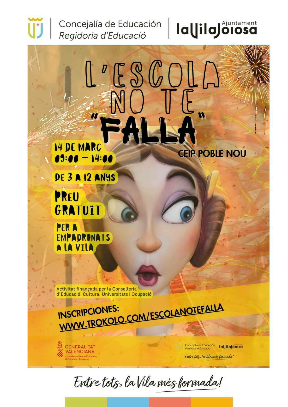 El Ayuntamiento de Villajoyosa organiza “L’Escola no te falla” para facilitar la conciliación laboral de las familias el 14 de marzo, día no lectivo en el municipio