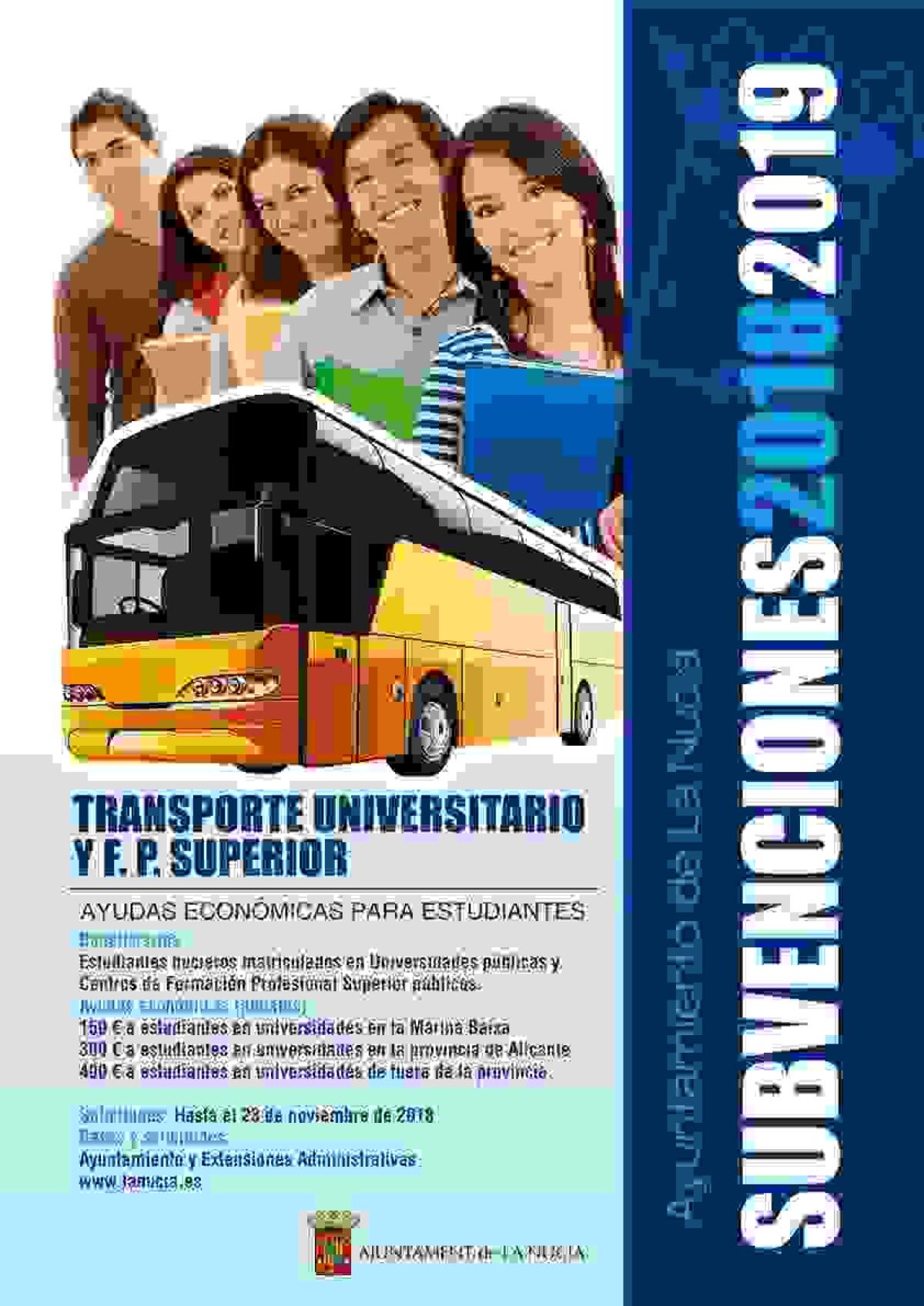 &Uacute;ltimos d&iacute;as para solicitar la subvenci&oacute;n de Transporte Universitario y FP Superior en La Nuc&iacute;a