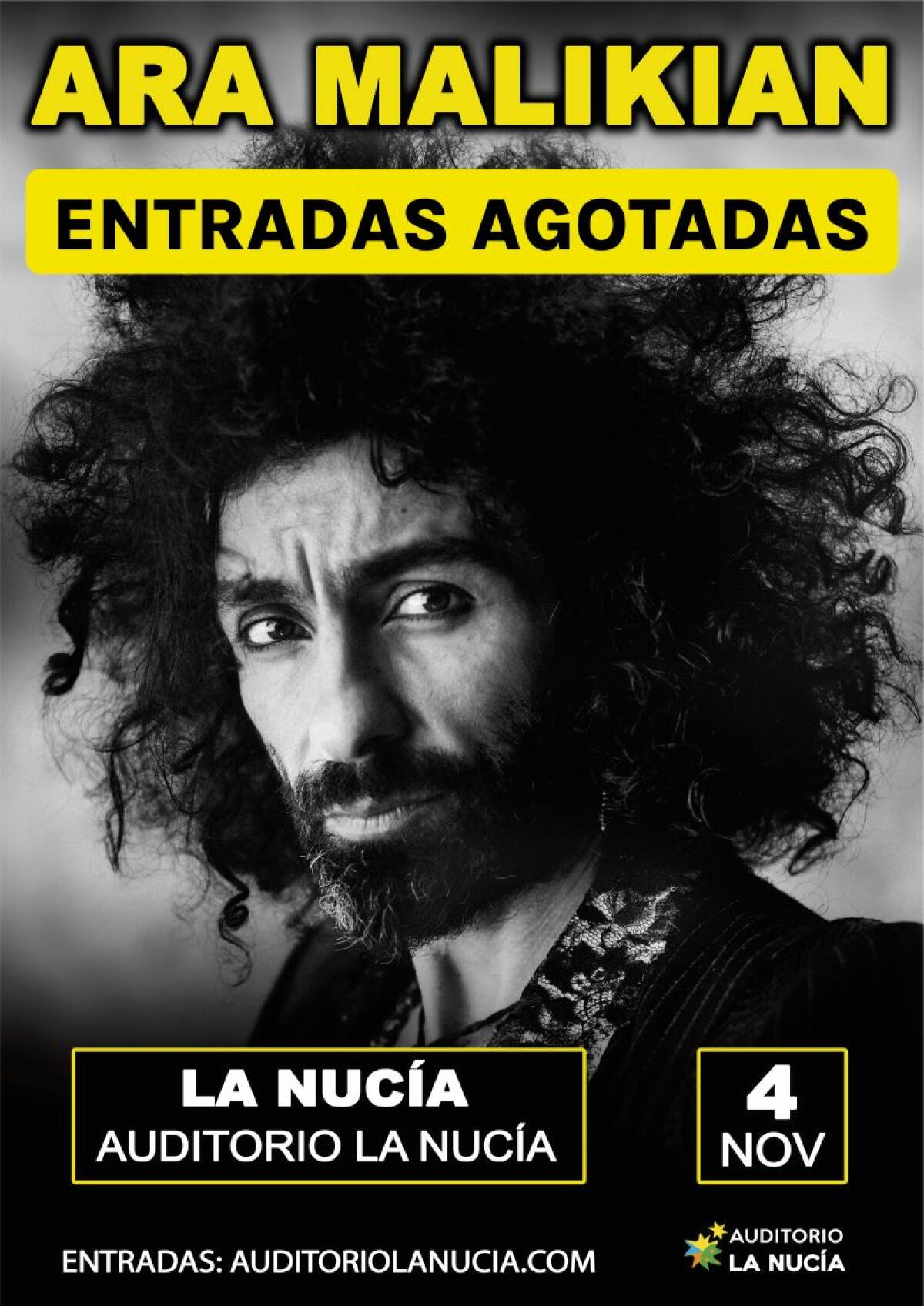 “Entradas agotadas” para el concierto de Ara Malikian en La Nucía 