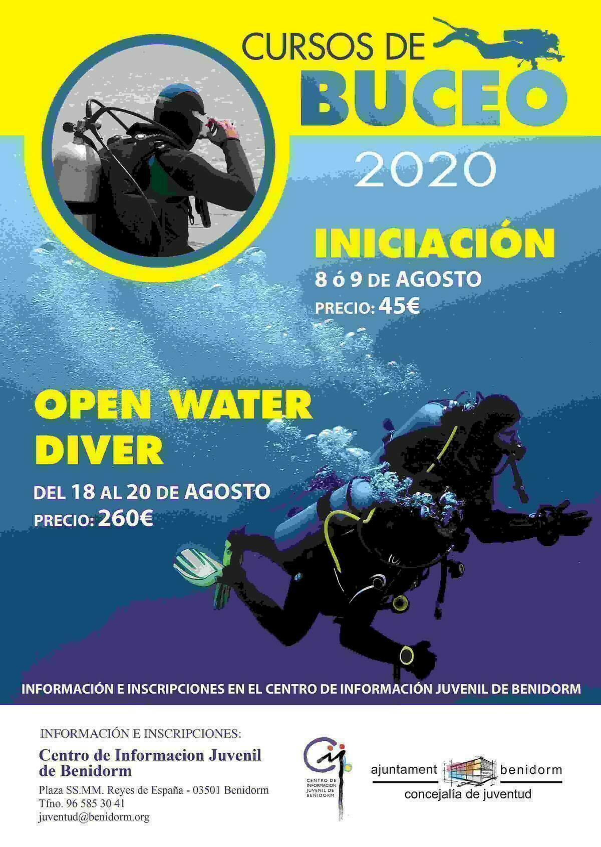 Juventud oferta dos cursos de buceo en agosto.