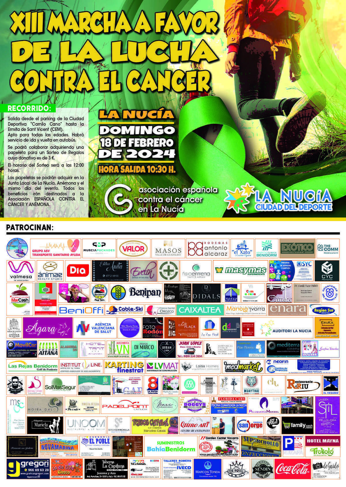 La XIII Marcha contra el cáncer será este domingo por la mañana