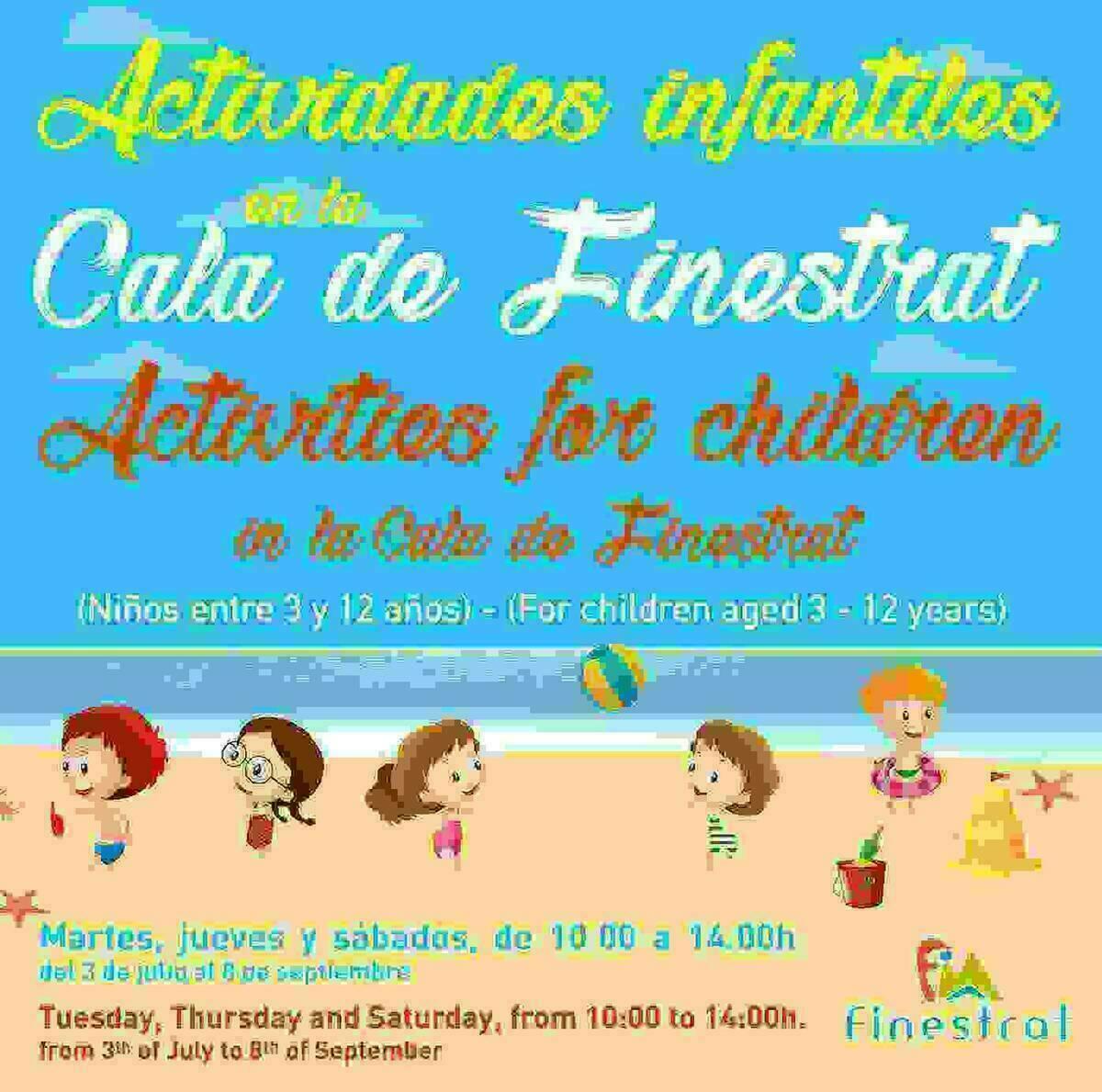 Vuelven las actividades infantiles gratuitas del verano a la Cala de Finestrat