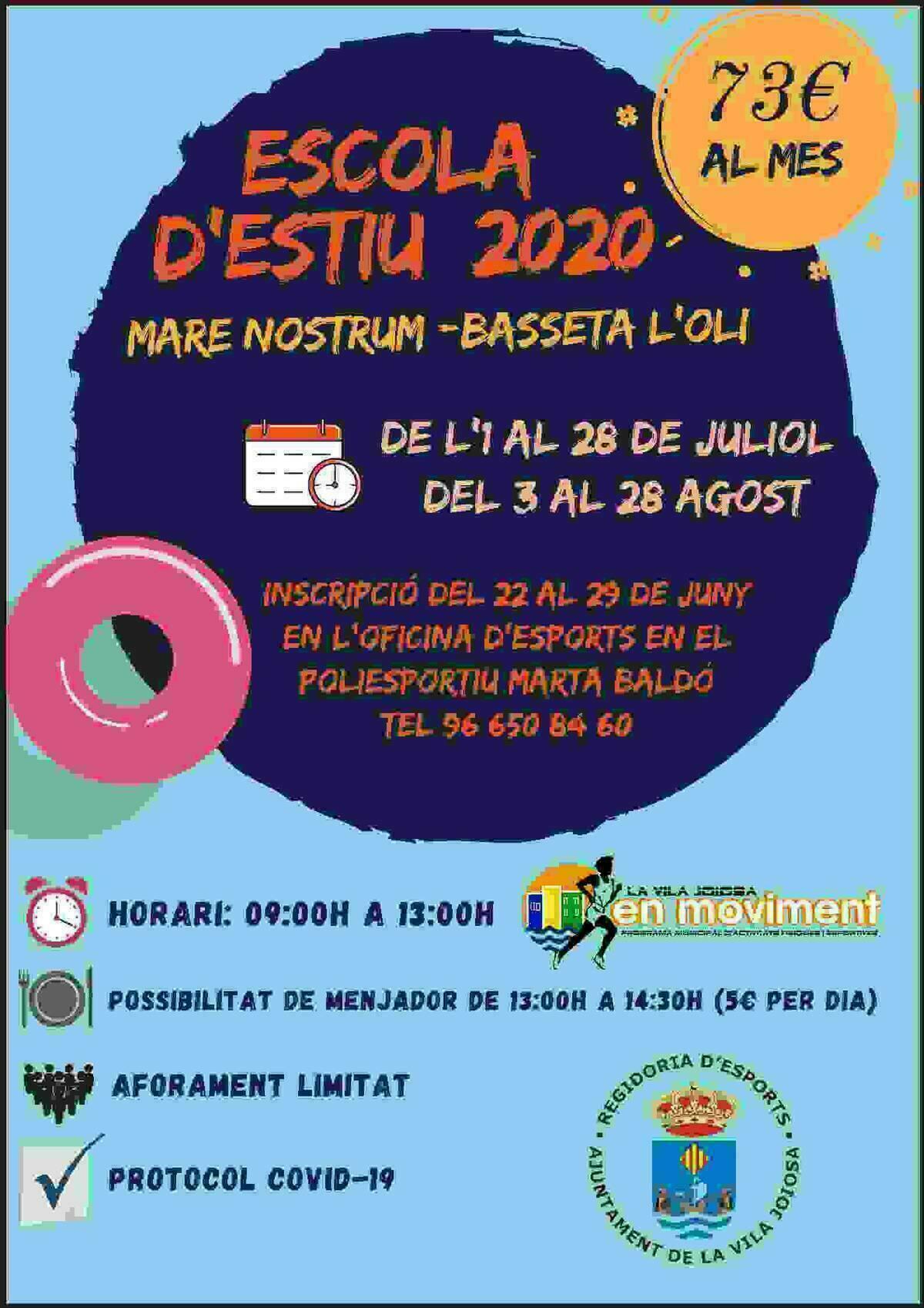 Deportes y Bienestar Social organizan un a&ntilde;o m&aacute;s la escuela mulideportiva Mare Nostrum &ndash; Basseta de l&rsquo;oli