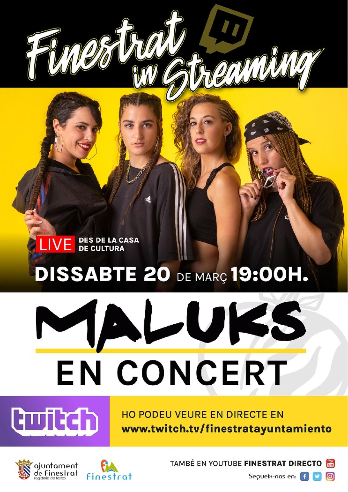 EL GRUPO “MALUKS” ESTRENA ESTE CANAL CON EL CONCIERTO QUE SE RETRANSMITIRÁ EL SÁBADO 20 DE MARZO DESDE LA CASA DE CULTURA