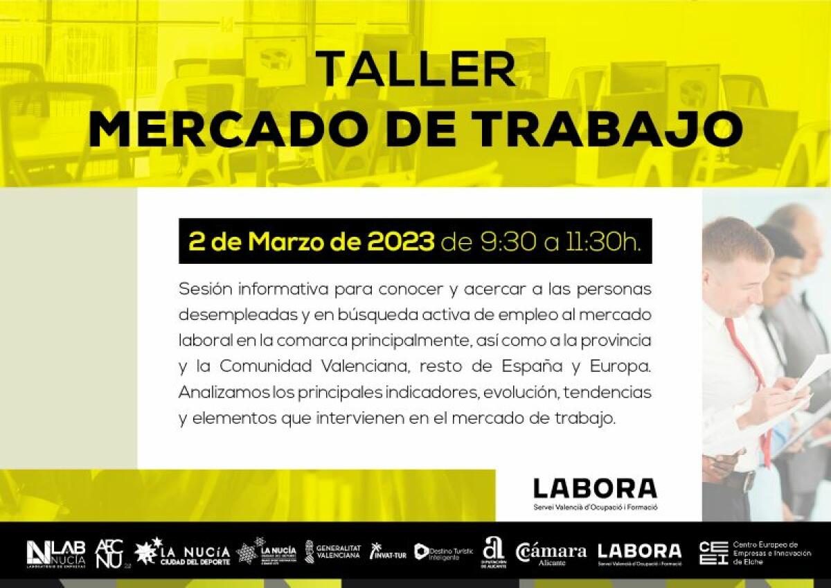 Mañana Taller de Mercado de Trabajo en Lab Nucia