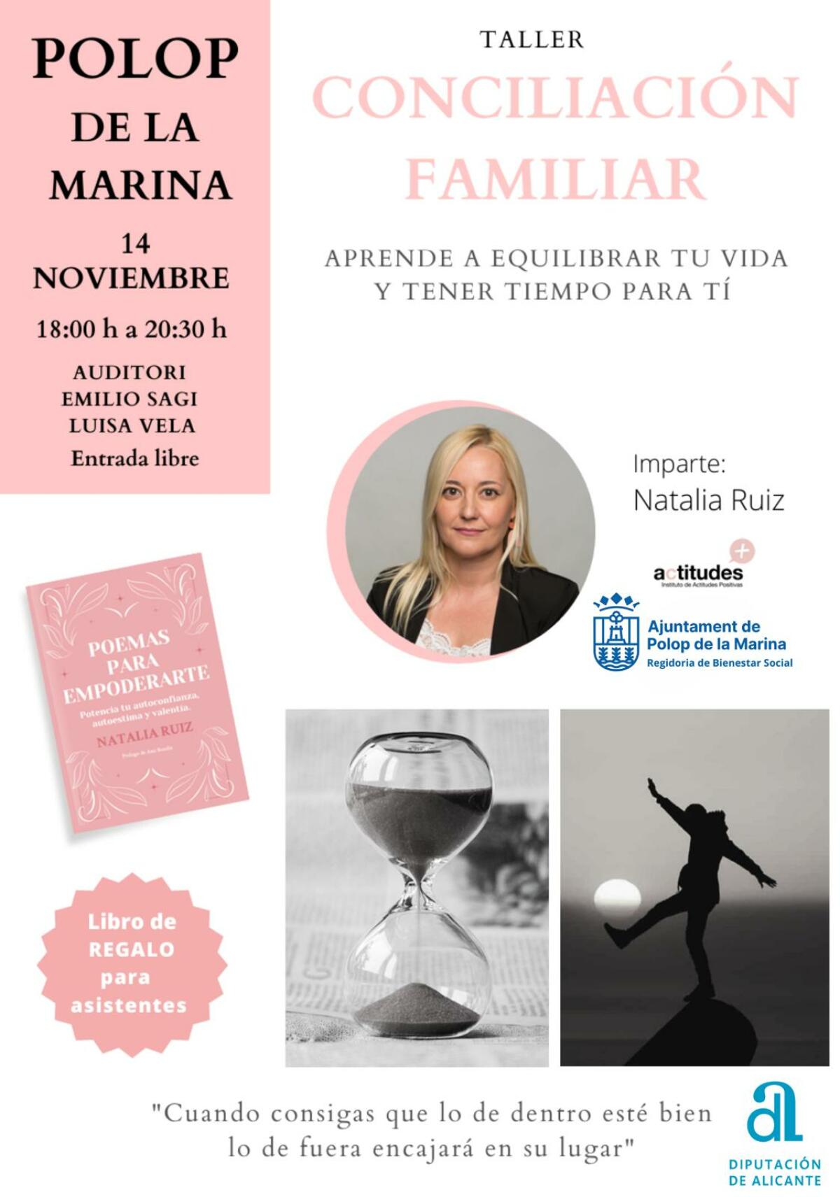 Polop de la Marina acogerá un taller sobre conciliación familiar con la coach Natalia Ruiz