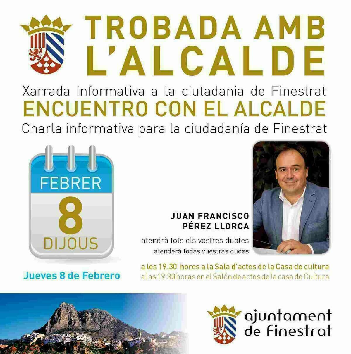 El alcalde de Finestrat vuelve a rendir cuentas en una charla abierta a la participaci&oacute;n ciudadana