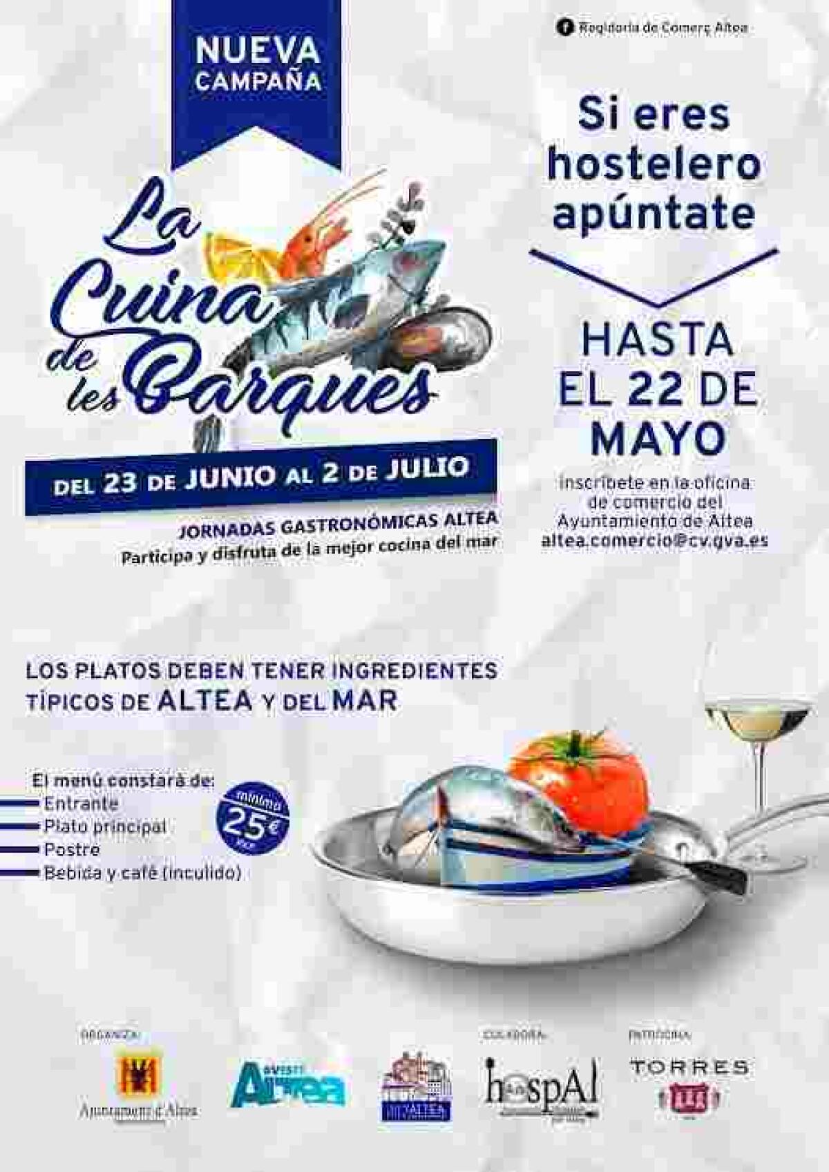 Hasta el 22 de mayo podr&aacute;n inscribirse hosteleros interesados en participar en la nueva jornada gastron&oacute;mica &lsquo;&rsquo;La Cuina de les Barques&rsquo;
