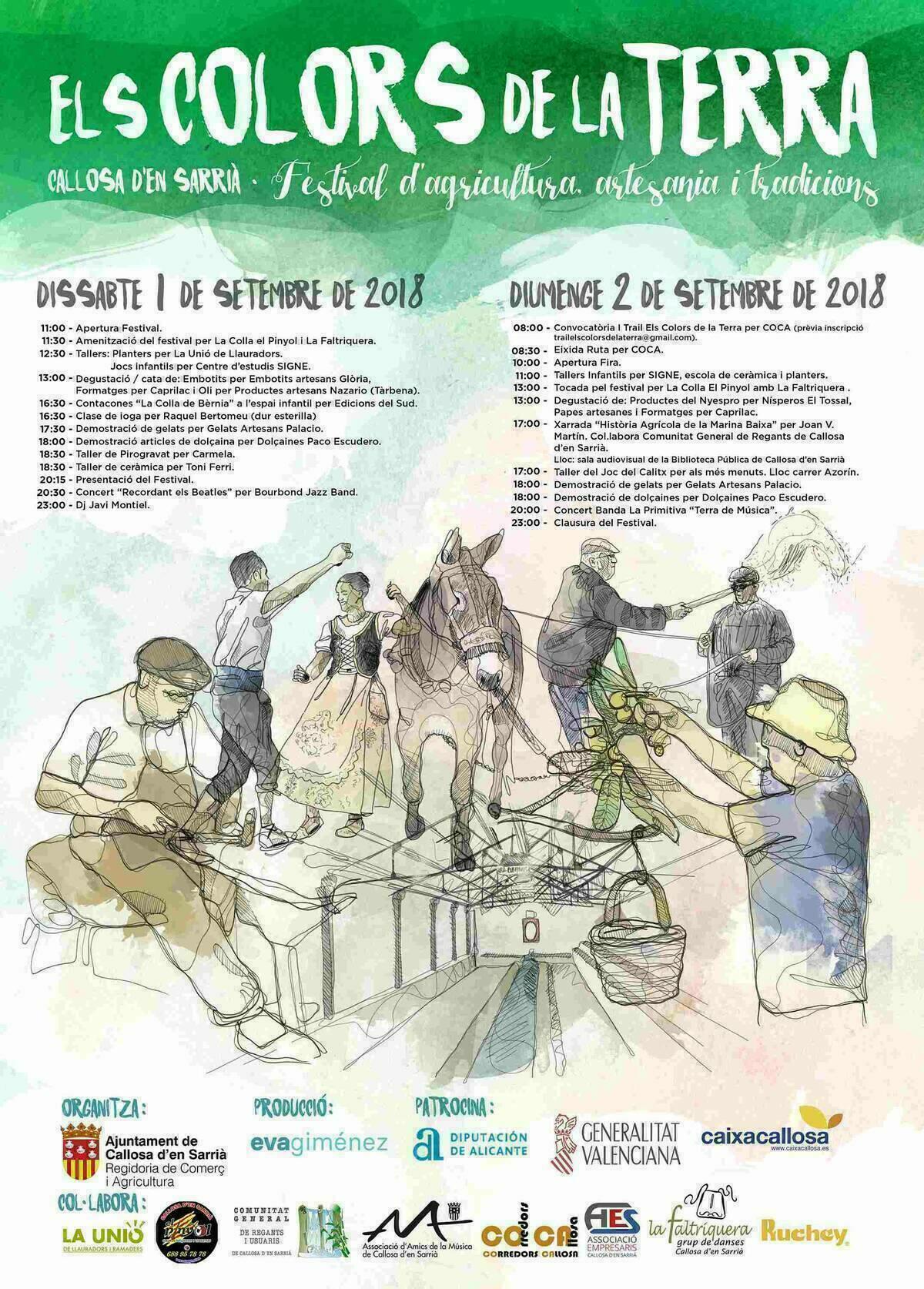 Callosa d&rsquo;en Sarri&agrave; celebra el pr&oacute;ximo 1 y 2 de septiembre su festival de agricultura, artesan&iacute;a y tradiciones &lsquo;Els Colors de la Terra