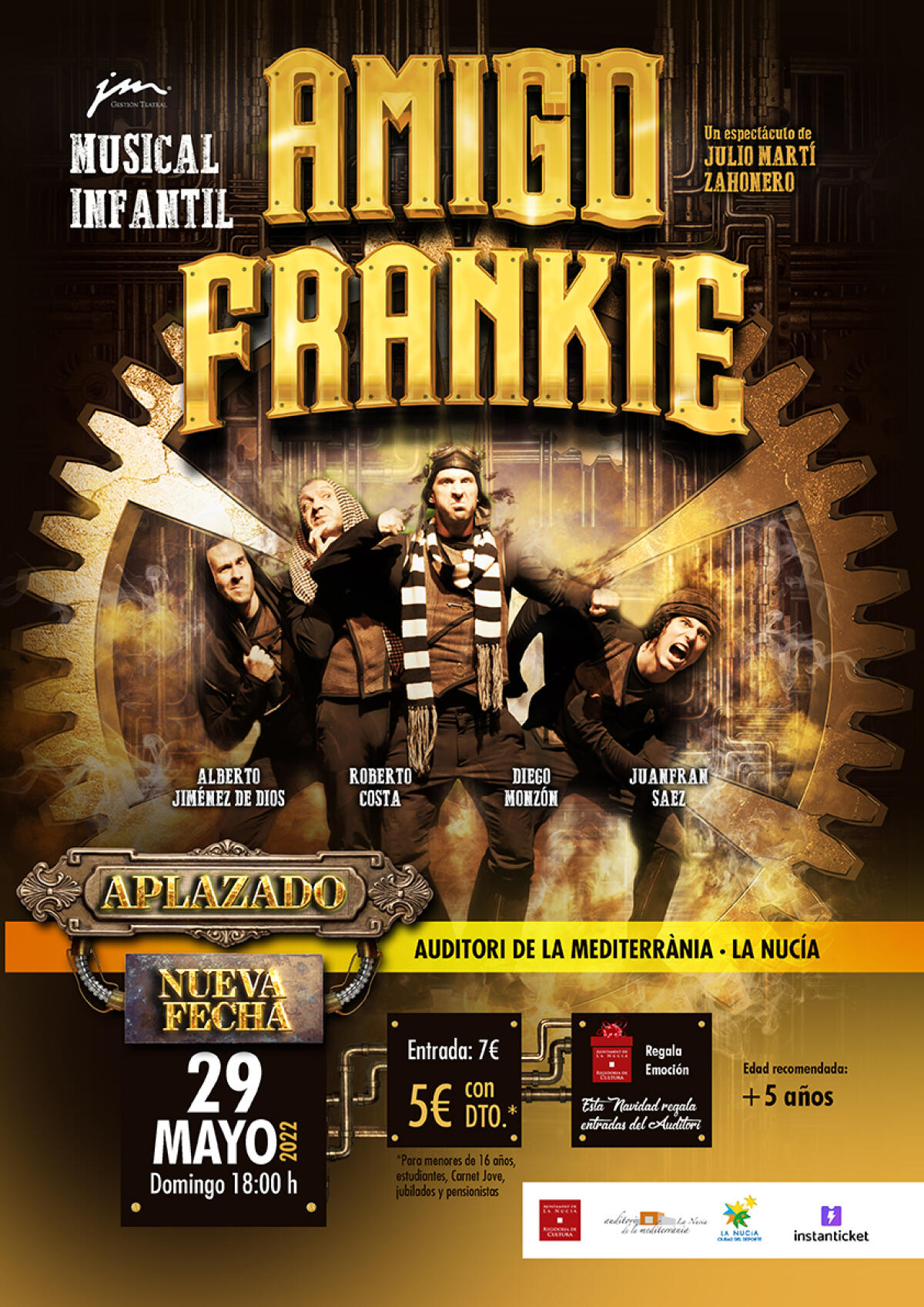 L’Auditori de la Mediterrànea aplaza el musical “Amigo Frankie” al 29 de mayo