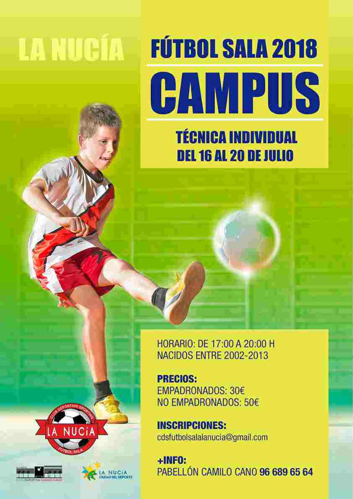 &Uacute;ltimas plazas para el XVI Campus de F&uacute;tbol Sala de La Nuc&iacute;a 