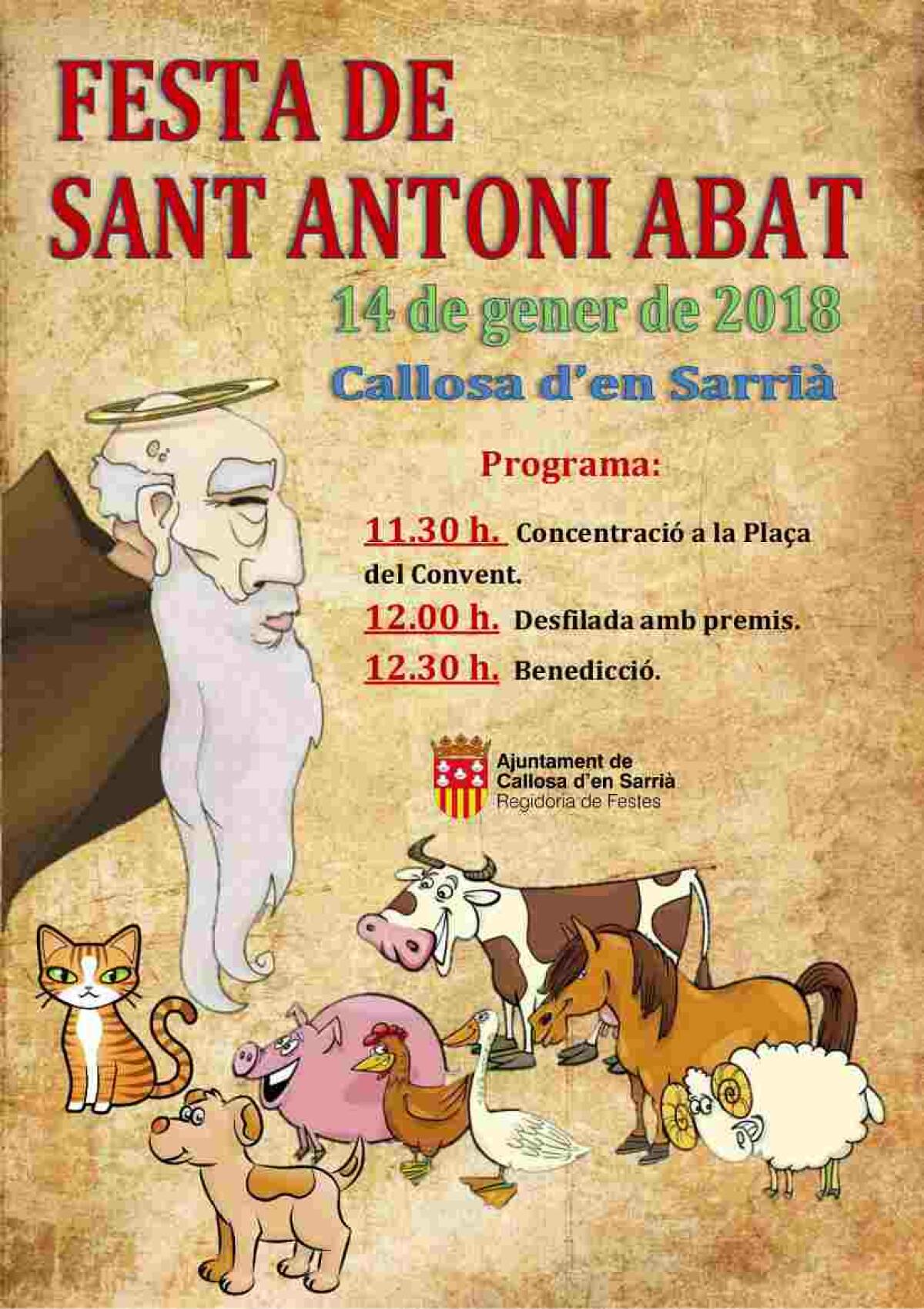 Callosa d&rsquo;en Sarri&agrave; celebra Sant Antoni Abat este domingo con la tradicional bendici&oacute;n de animales