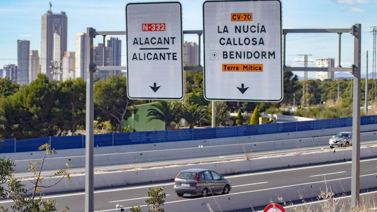 Benidorm vuelve a solicitar a Fomento la cesión de la titularidad del tramo de la N-332 a su paso por la ciudad