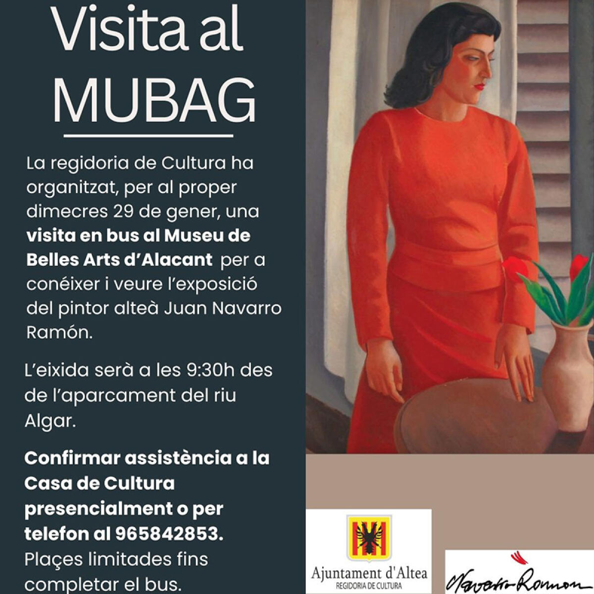 Cultura te invita a visitar el MUBAG y disfrutar de una exposición del alteano Juan Navarro Ramón