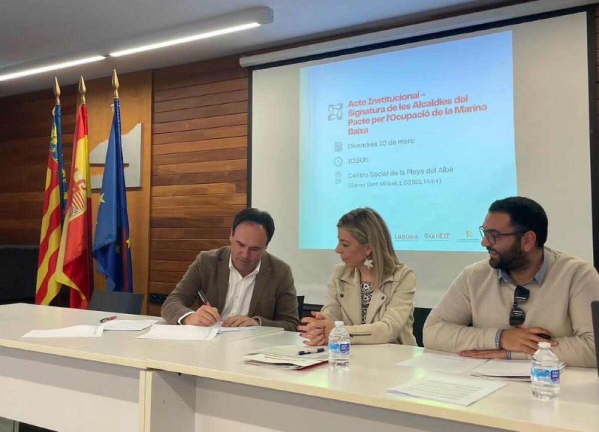  FINESTRAT, MUNICIPIO PIONERO EN LA GENERACIÓN DE EMPLEO, SE SUMA AL PACTO TERRITORIAL POR EL EMPLEO DE LA MARINA BAIXA 