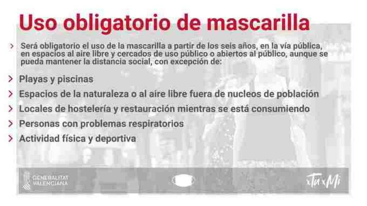 El Ayuntamiento de l&rsquo;Alf&agrave;s informa del uso obligatorio de la mascarilla.