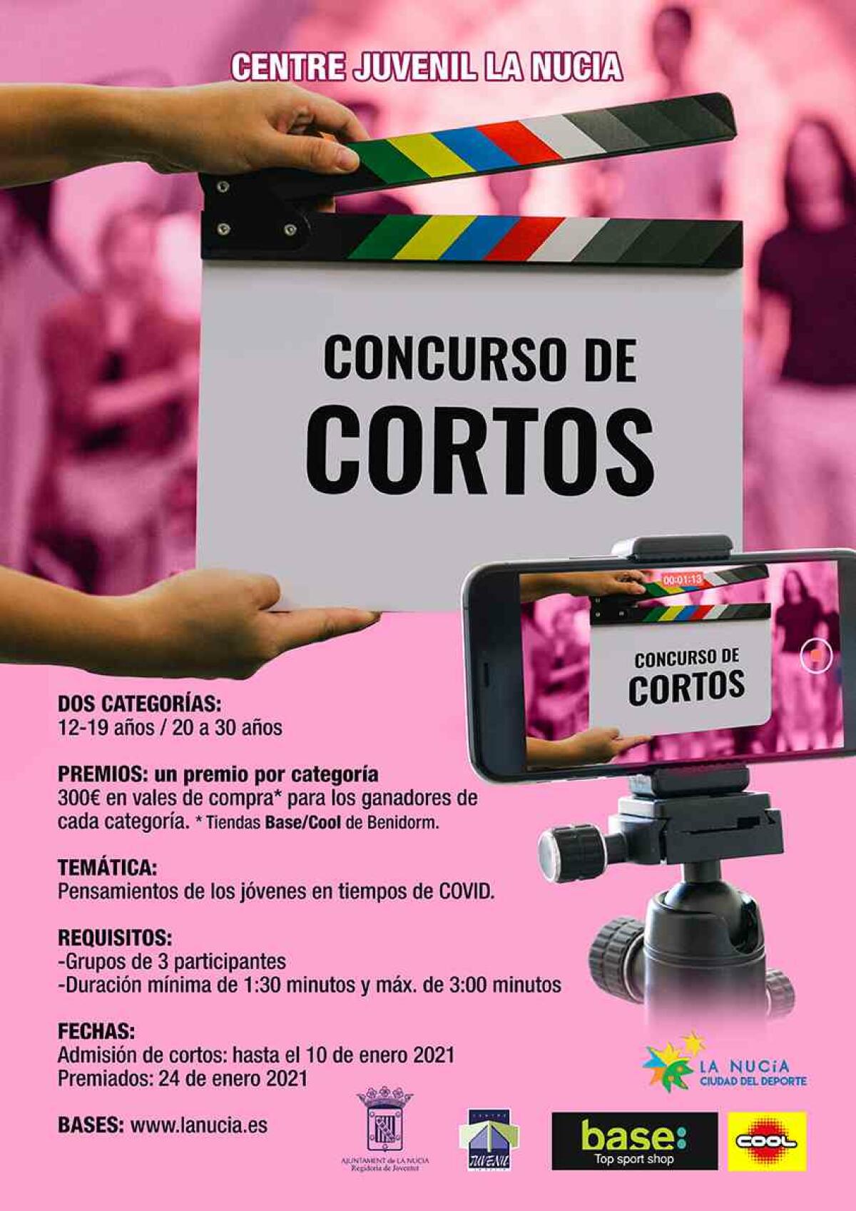 300€ en premios en el “Concurso de Cortos de Juventud”