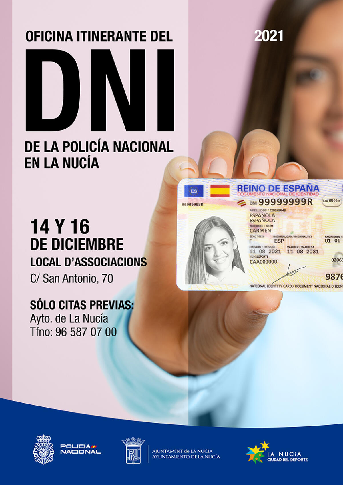 El 14 de diciembre vuelve la Oficina del DNI a La Nucía