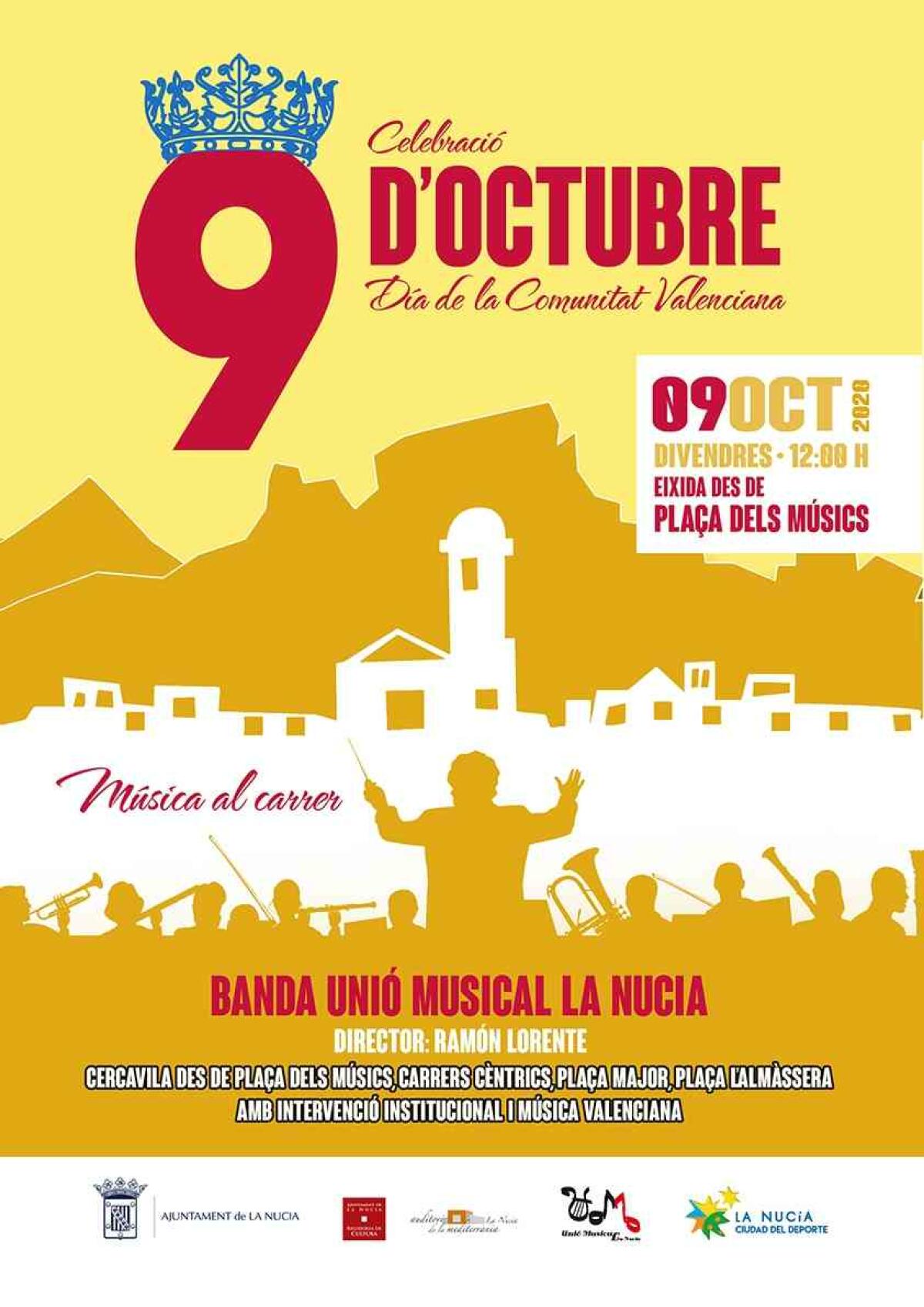 “Música al Carrer” de la Unió Musical La Nucía para celebrar el “9 d’Octubre”