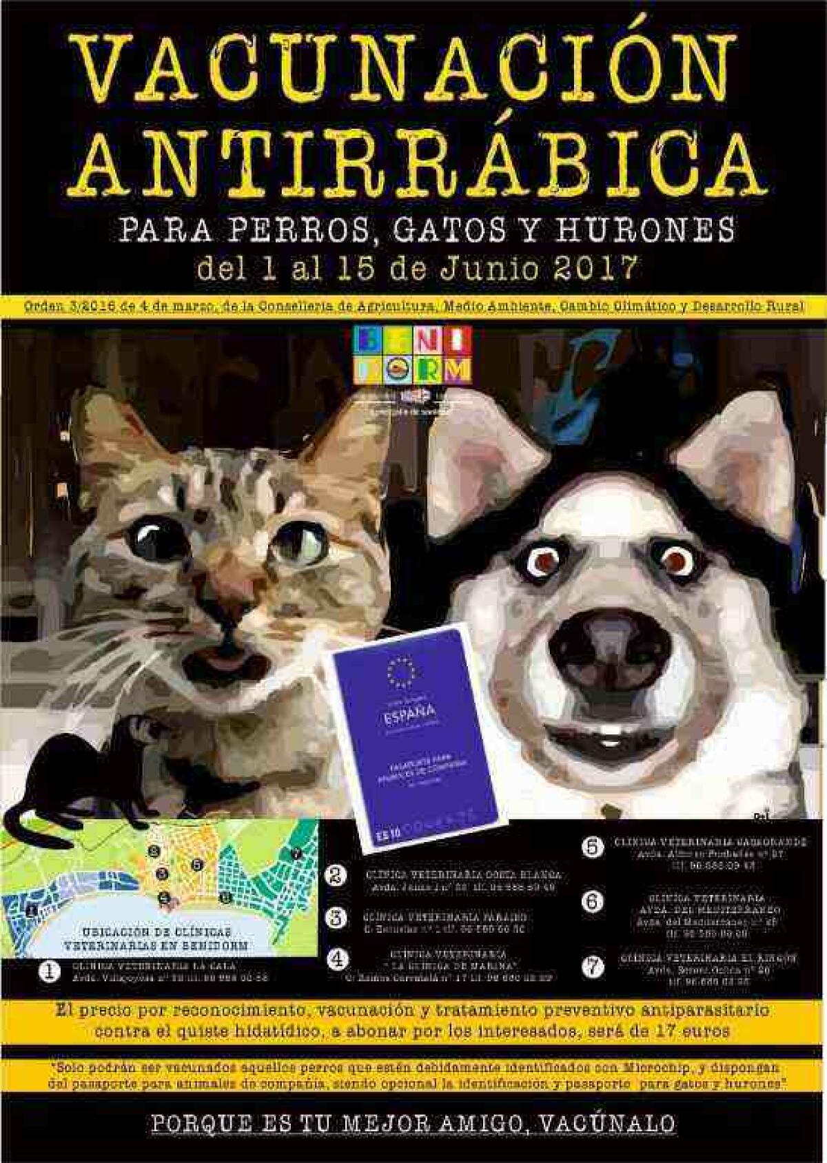 Sanidad pone en marcha la campa&ntilde;a de vacunaci&oacute;n antirr&aacute;bica en colaboraci&oacute;n con las cl&iacute;nicas veterinarias de Benidorm