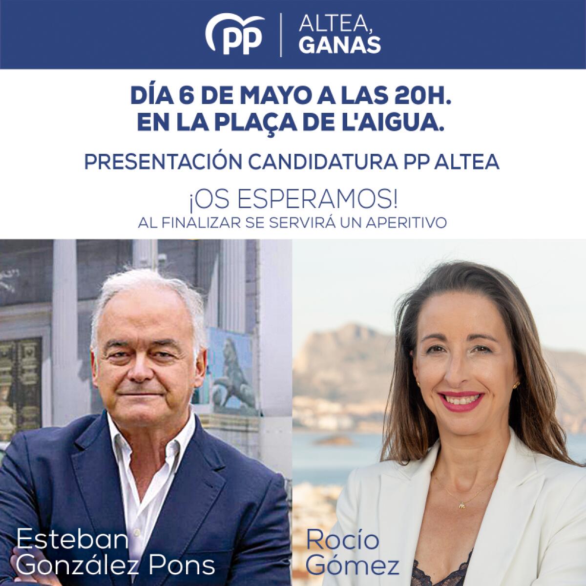 Rocío Gómez presentará una renovada candidatura del PP de Altea el sábado en la Plaça de l’Aigua