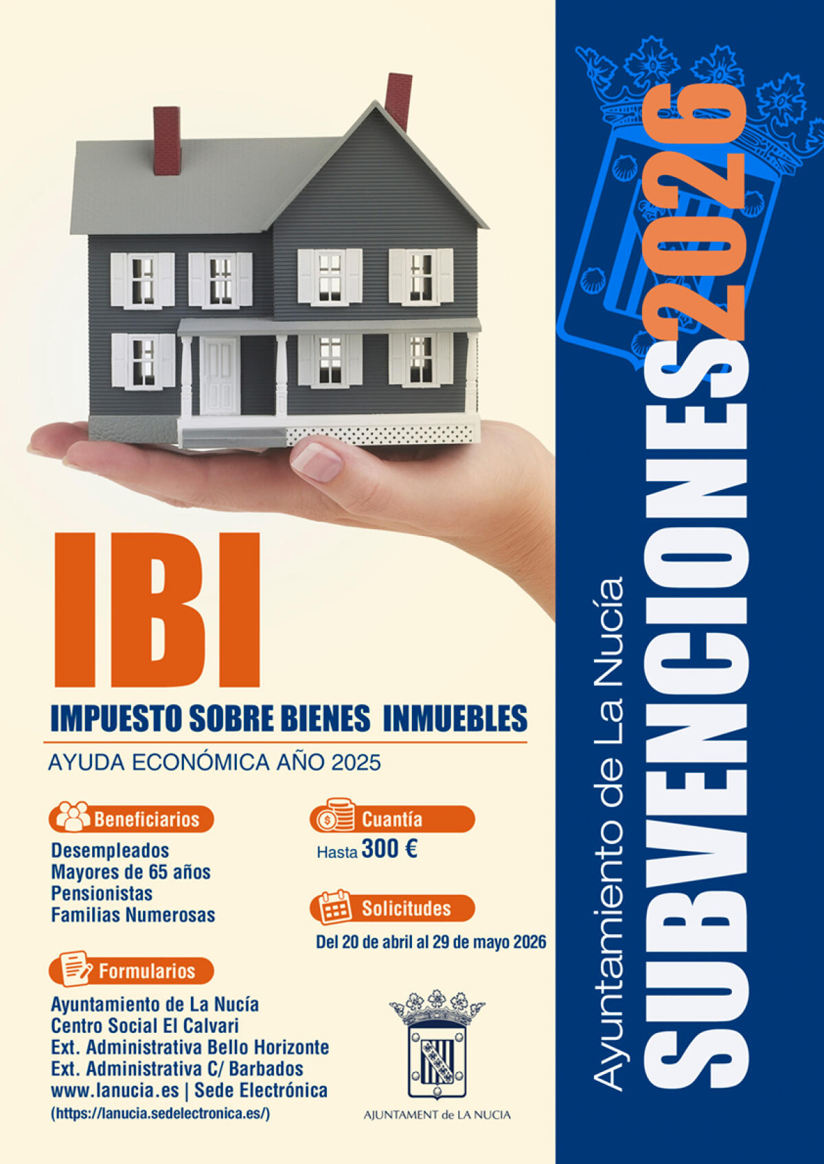 126 solicitudes presentadas ya para la subvenci&oacute;n del IBI 2025