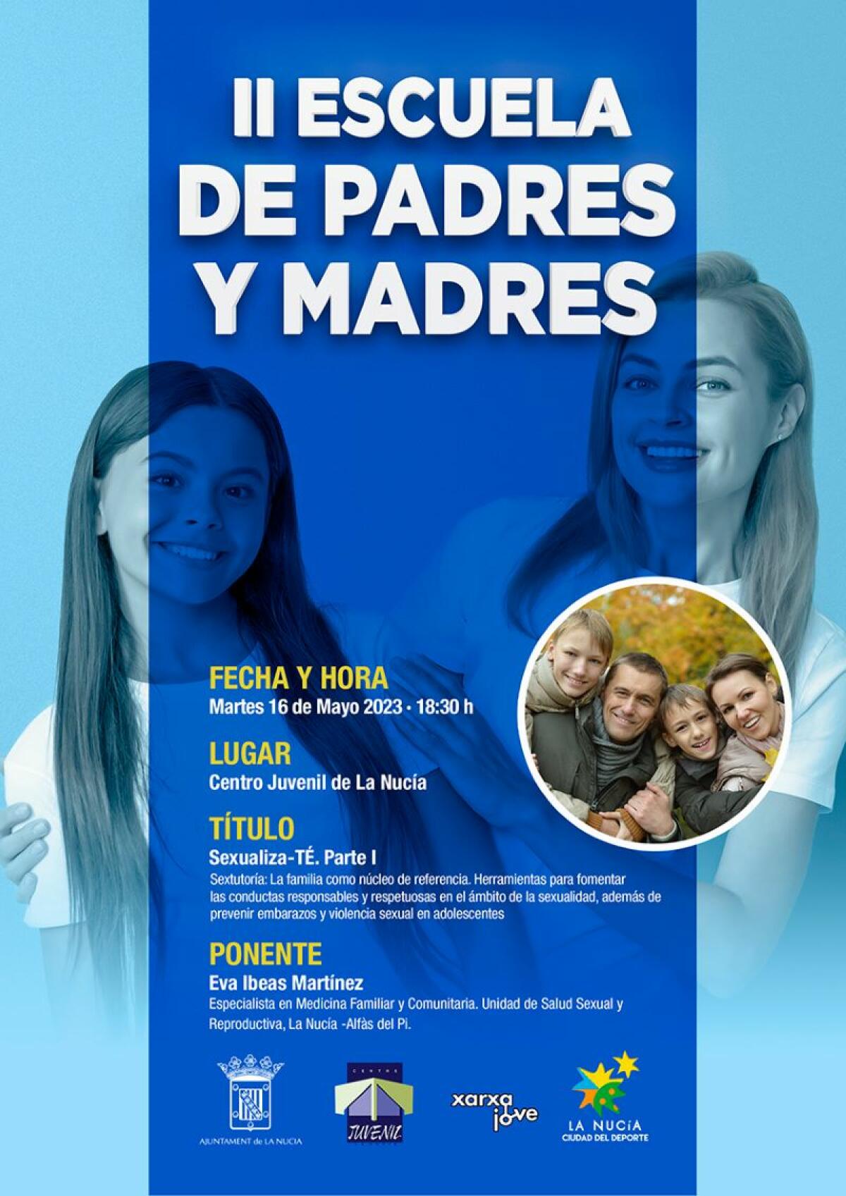 La sexta sesión de la II Escuela de Madres y Padres será esta tarde