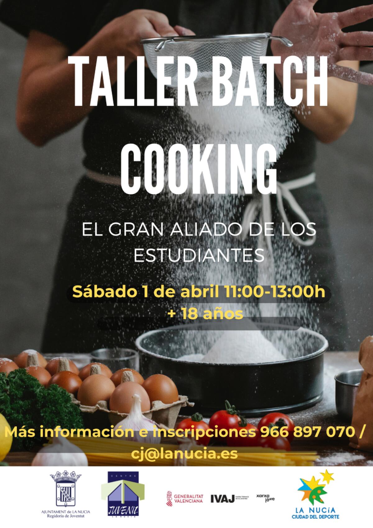 Juventud organiza un “curso de cocina planificada” gratuito