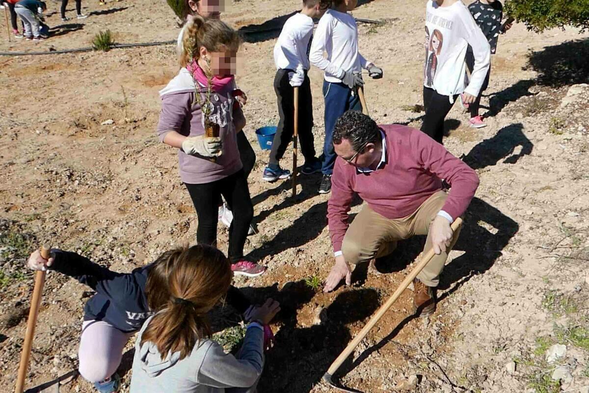 Benidorm &middot; Alumnos de 5 de Primaria plantan 450 ejemplares en el D&iacute;a del &Aacute;rbol