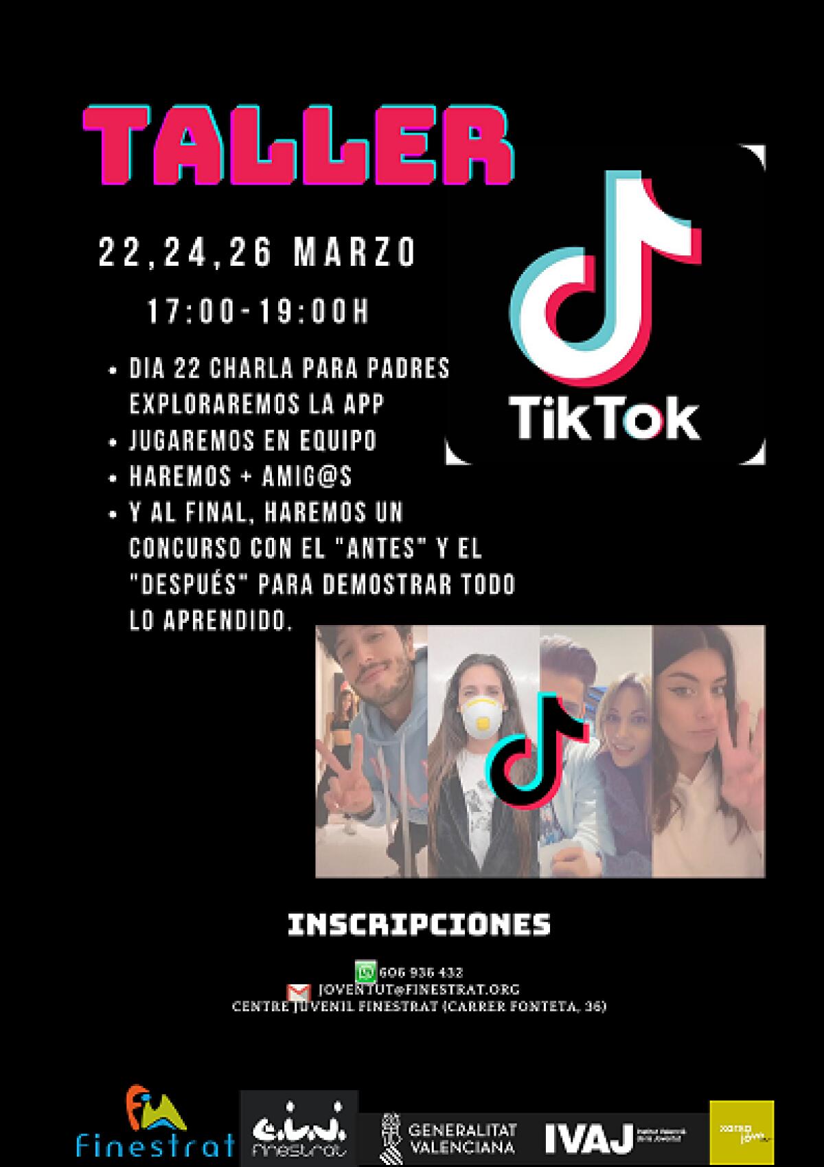 LA CONCEJALÍA DE JUVENTUD ORGANIZA UN TALLER GRATUITO DE TIKTOK PARA LOS DÍAS 22, 24 Y 26 DE MARZO