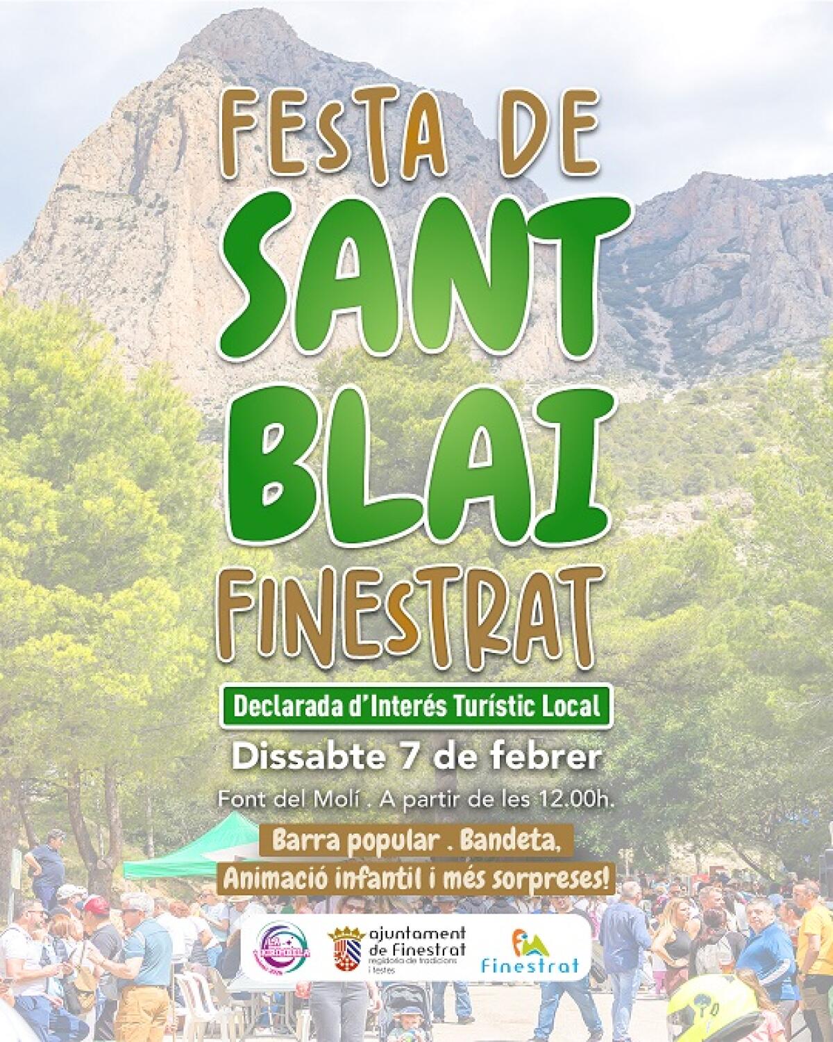 FINESTRAT CELEBRA ESTE S&Aacute;BADO EN LA FONT DEL MOL&Iacute; LA FESTIVIDAD DE SANT BLAI, DECLARADA DE INTER&Eacute;S TUR&Iacute;STICO LOCAL