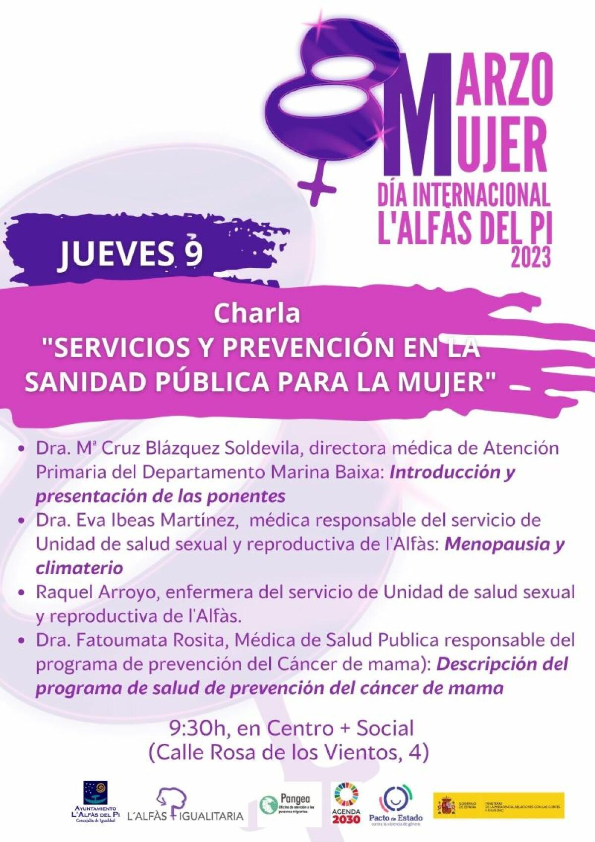 L’Alfàs acoge este jueves la charla ‘Servicios y prevención en la sanidad pública para la mujer’