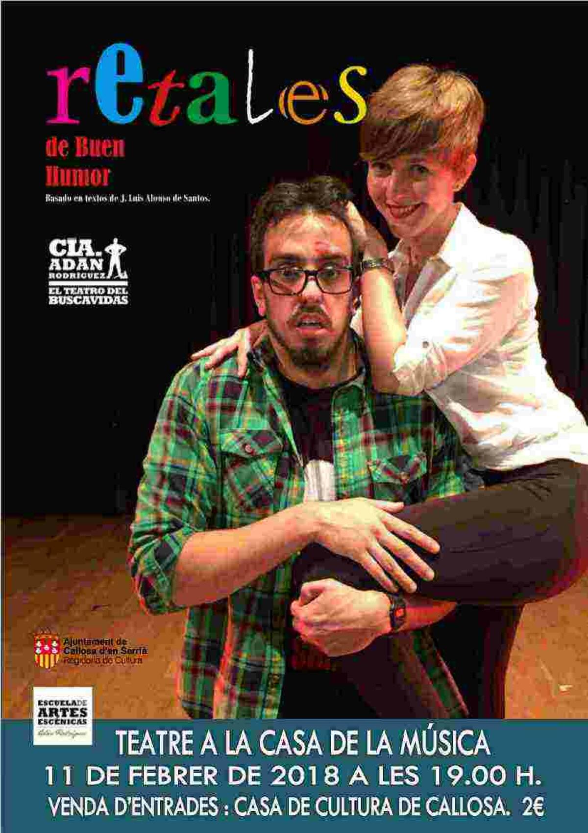 Callosa &middot; La Casa de la M&uacute;sica presenta la obra de teatro &lsquo;Retales de Buen Humor&rsquo; el pr&oacute;ximo 11 de febrero