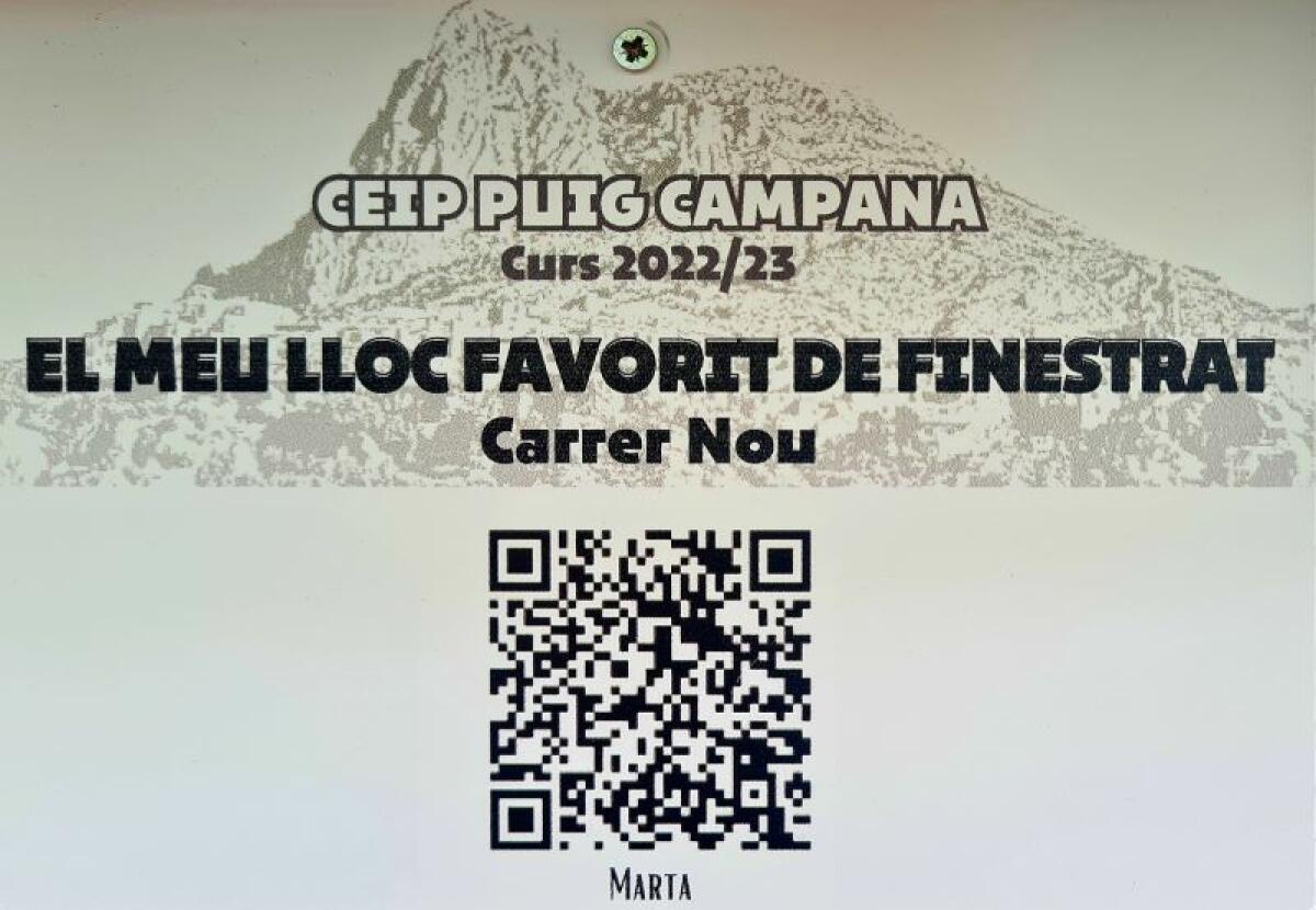 DESCUBRE “EL MEU LLOC FAVORIT” DE FINESTRAT CON EL ALUMNADO DEL COLE PUIG CAMPANA