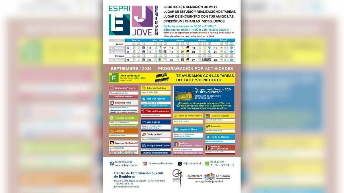 Juventud organiza numerosas actividades en la programación de septiembre del Espai Jove