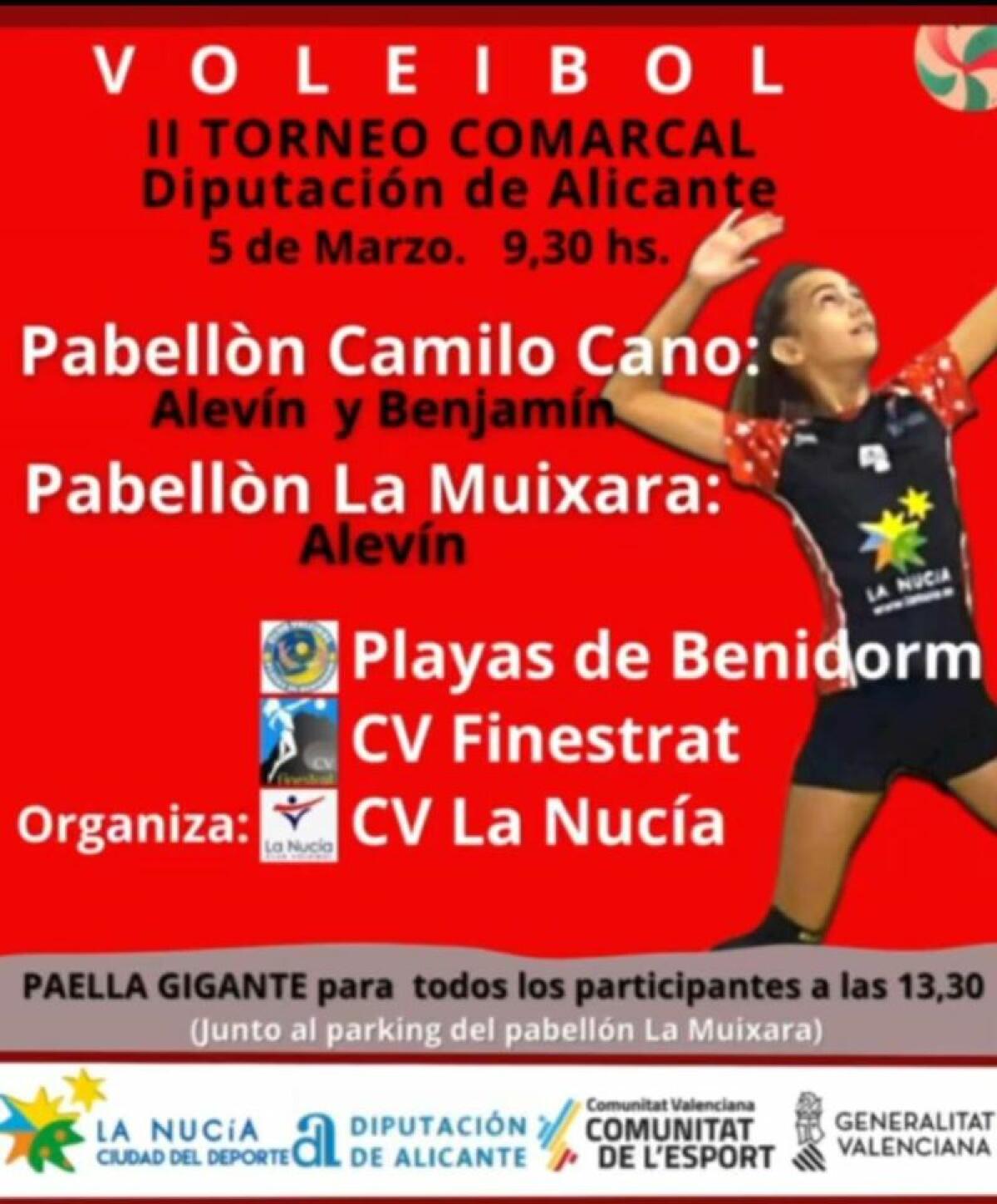 La Nucía acoge el II Torneo Comarcal Voleibol Diputación de Alicante 