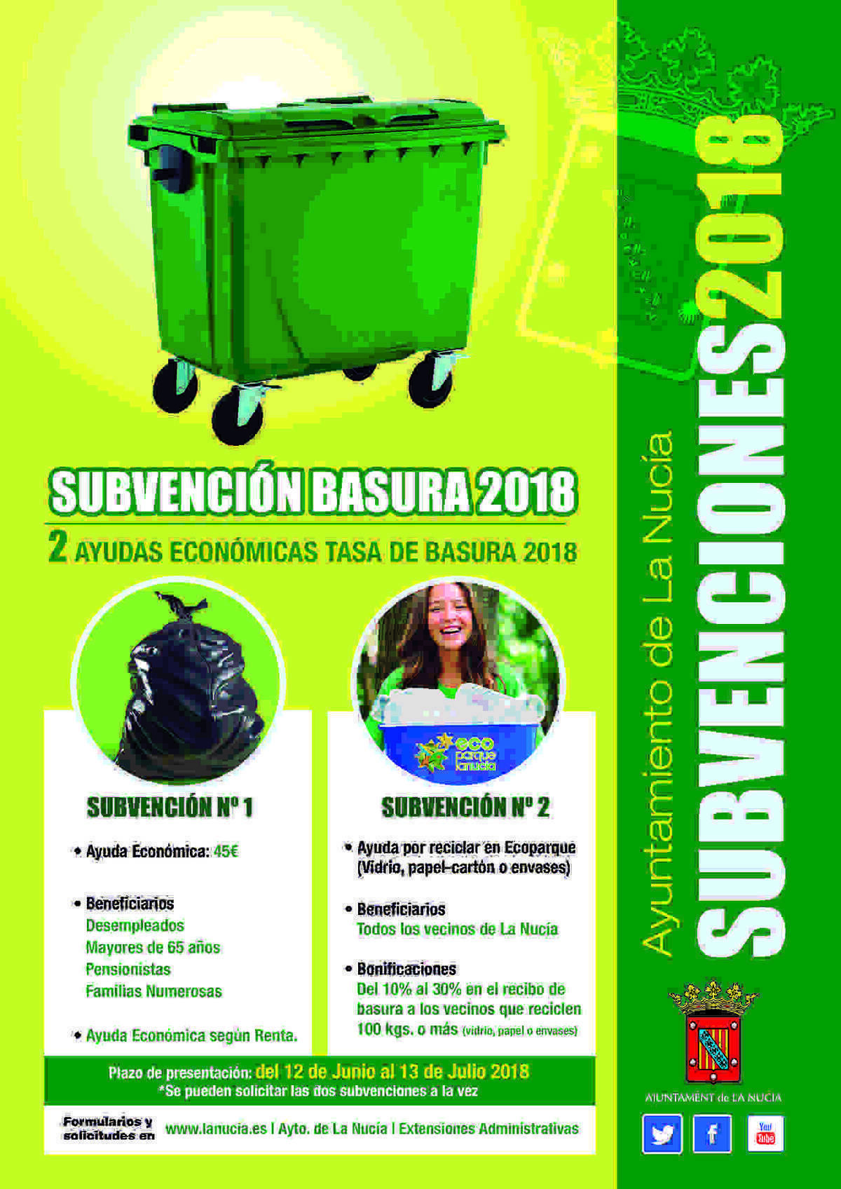 La Nuc&iacute;a &middot; &Uacute;ltima semana para solicitar la Subvenci&oacute;n de la Basura y Reciclaje