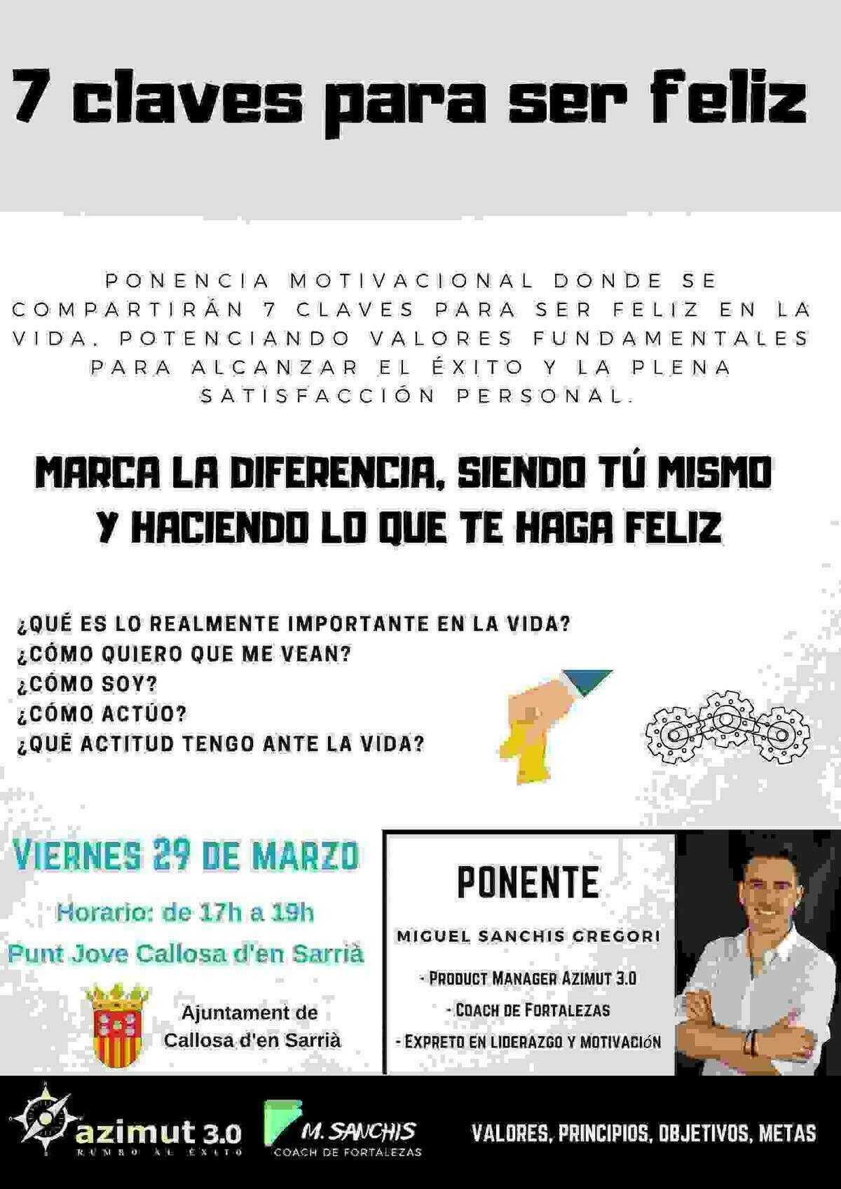  Callosa // El Punt Jove acoge este viernes una nueva ponencia motivacional a cargo de Miguel Sanchis