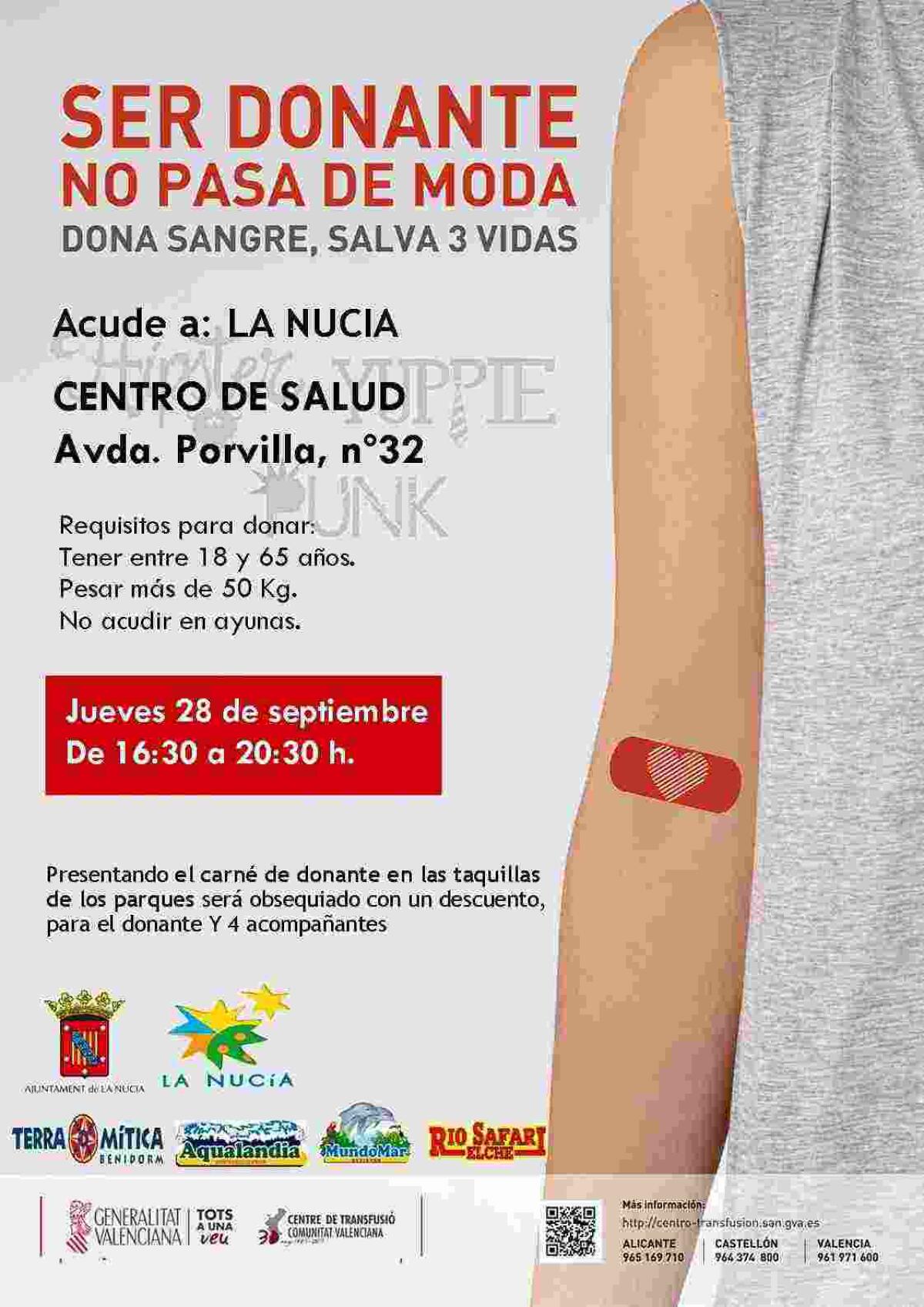 Este jueves Donaci&oacute;n de Sangre en el  Centre de Salut de La Nuc&iacute;a